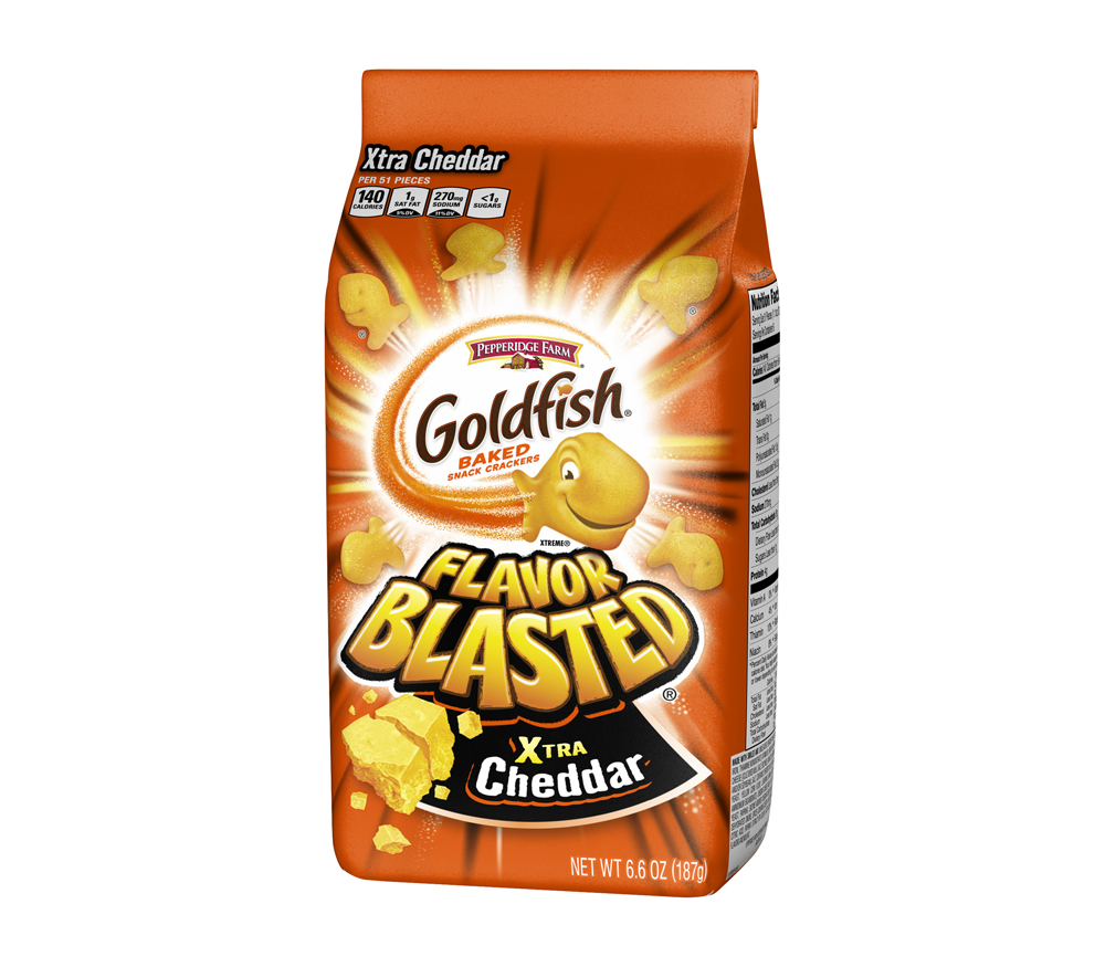 Flavored blasted Goldfish