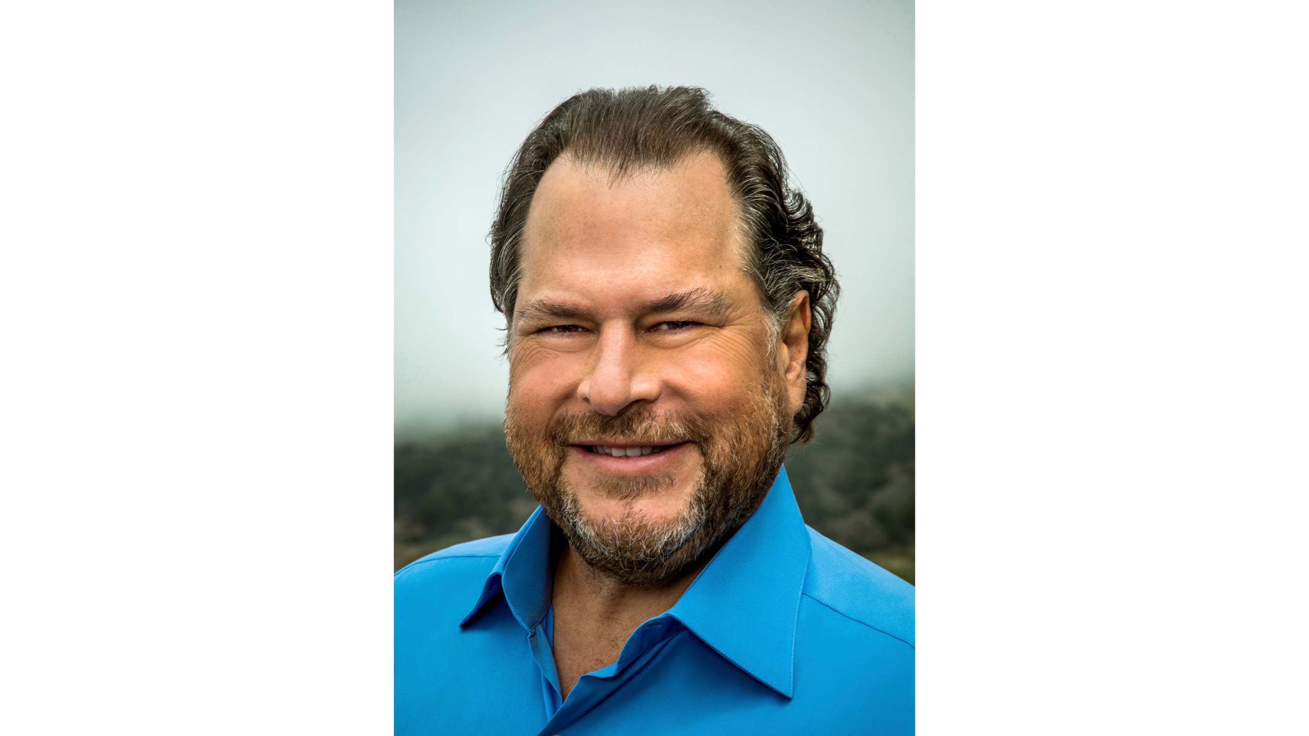 In this undated photo provided by Salesforce, CEO Marc Benioff poses for a photo. (Christie Hemm Klok/Salesforce via AP)
