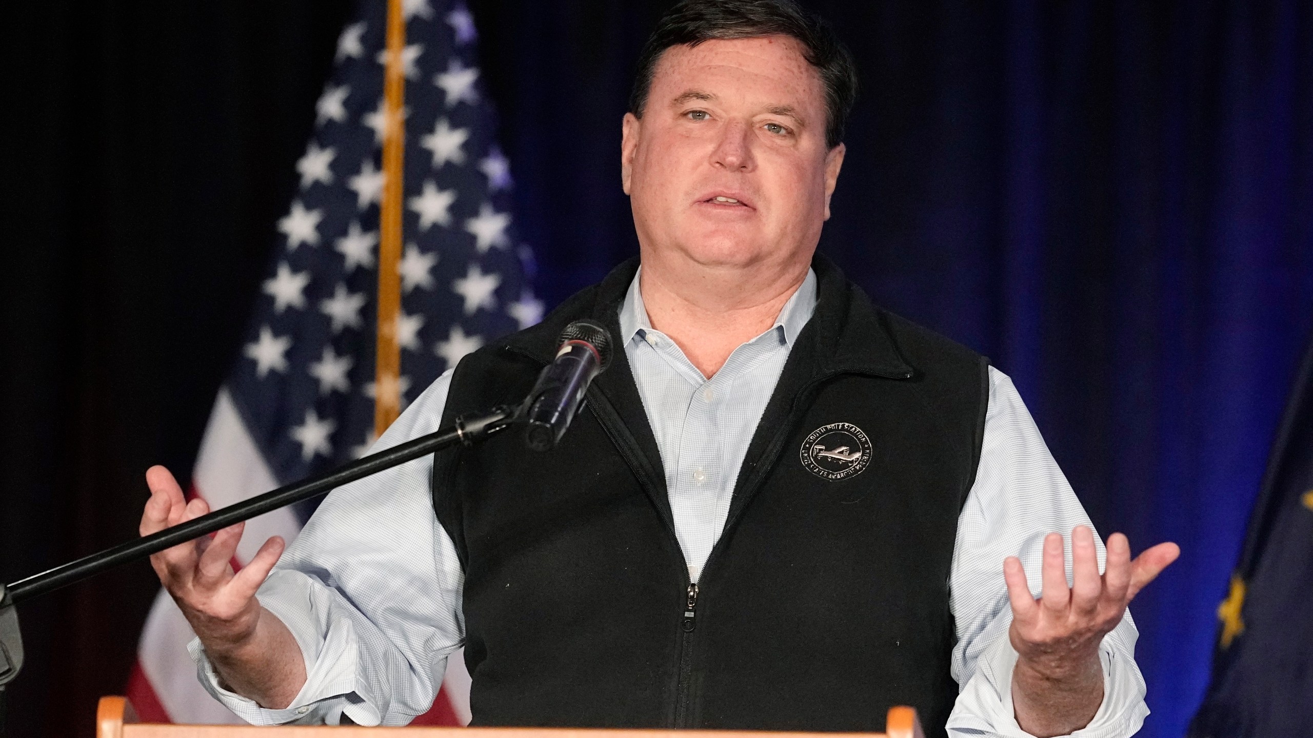 FILE - Indiana Attorney General Todd Rokita speaks, Nov. 8, 2022, in Schererville, Ind. After a near-total ban on abortions went into effect in August 2023, some Indiana Republicans want access to reports detailing each abortion still performed in the state. On Thursday, April 11, 2024, Rokita — who is seeking reelection by party convention in June 2024 — issued an advisory opinion arguing the reports should be public record. (AP Photo/Darron Cummings, File)