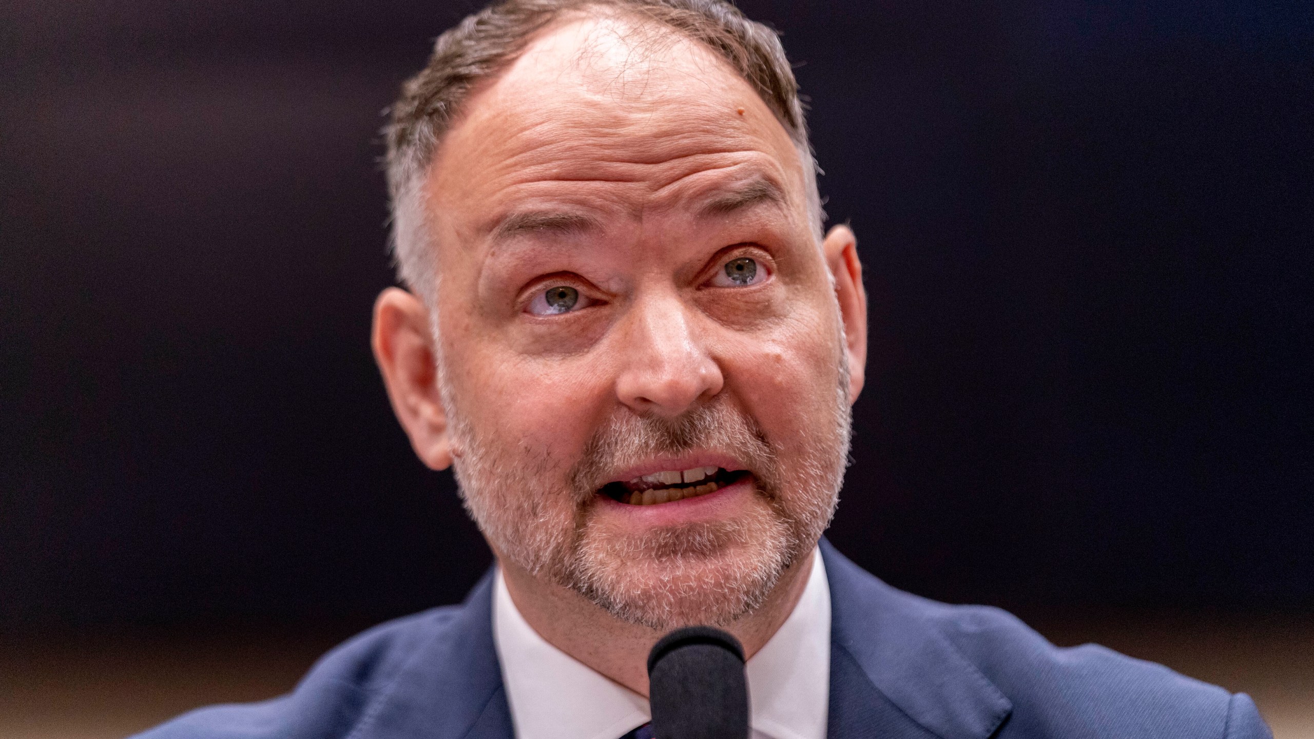 FILE - Amtrak CEO Stephen Gardner speaks during a House Transportation subcommittee hearing on Capitol Hill in Washington, Tuesday, June 6, 2023. (AP Photo/Andrew Harnik, File)