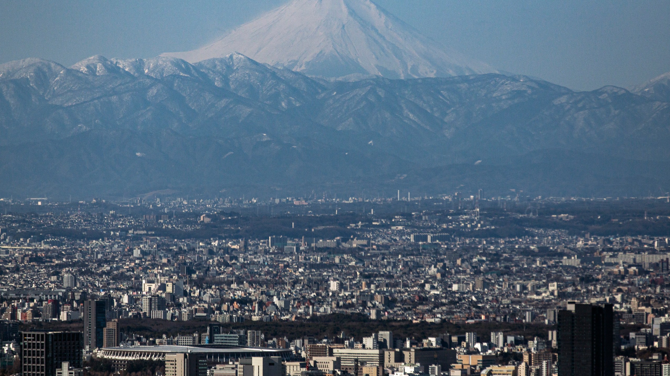 FILE - Mount Fuji is viewed, Jan. 29, 2021, in Tokyo. (AP Photo/Kiichiro Sato, file)