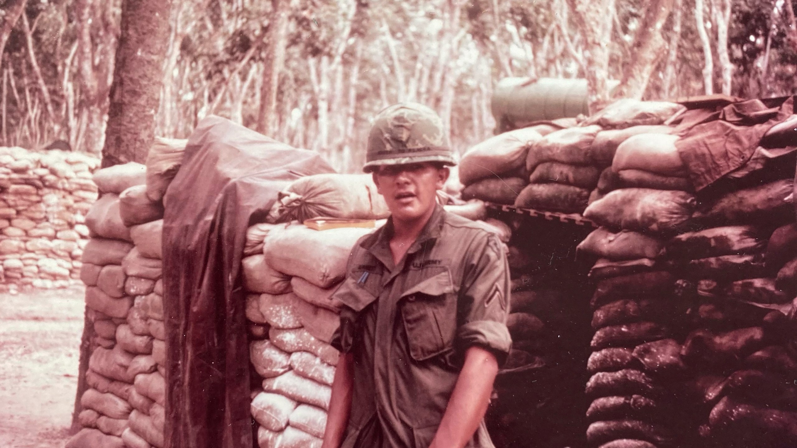 This photo provided by George Bennett shows Bennett during his service in Vietnam from 1966 to 1967. (George Bennett via AP)