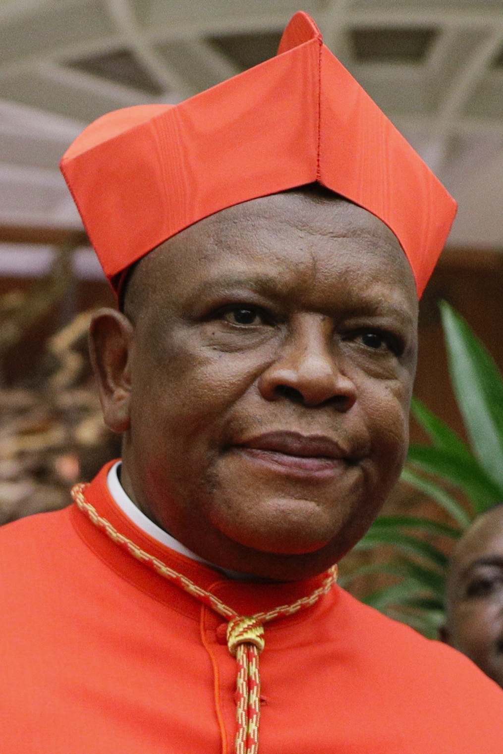 FILE - Cardinal Fridolin Ambongo Besungu poses for photographers at the Vatican on Oct. 5, 2019. (AP Photo/Andrew Medichini, File)