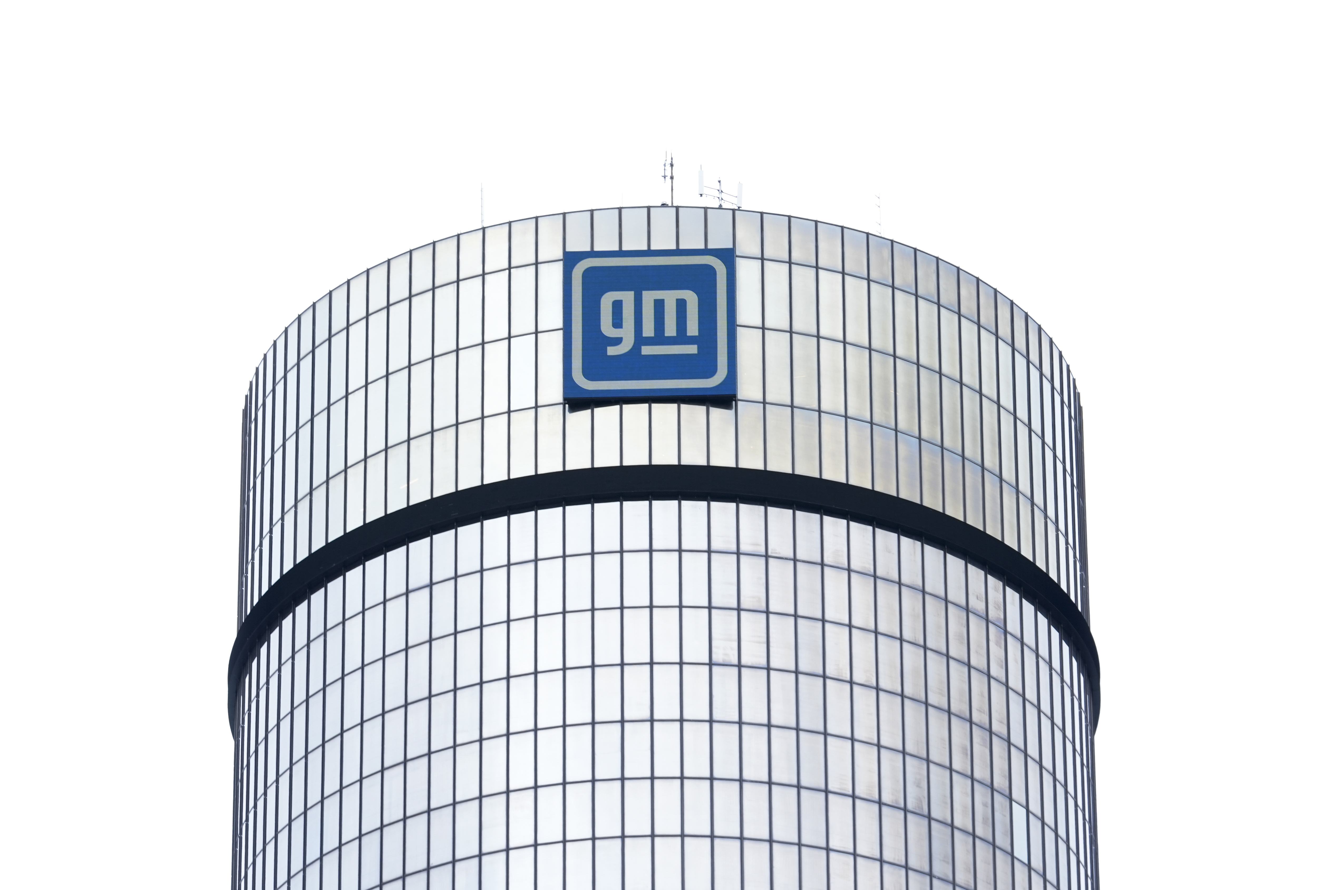 FILE - A General Motors logo is seen on a building, April 24, 2024, in Detroit. (AP Photo/Paul Sancya, File)