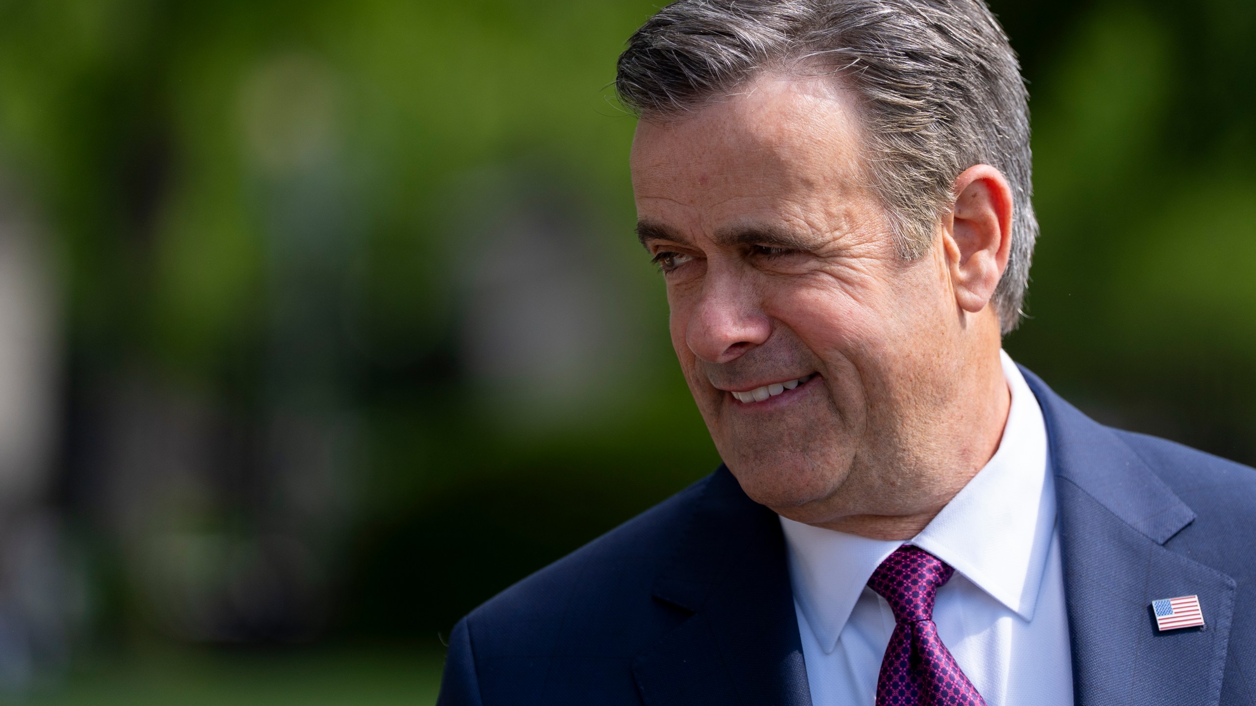 CIA Director John Ratcliffe departs after a television interview at the White House, Wednesday, April 30, 2025, in Washington. (AP Photo/Alex Brandon)