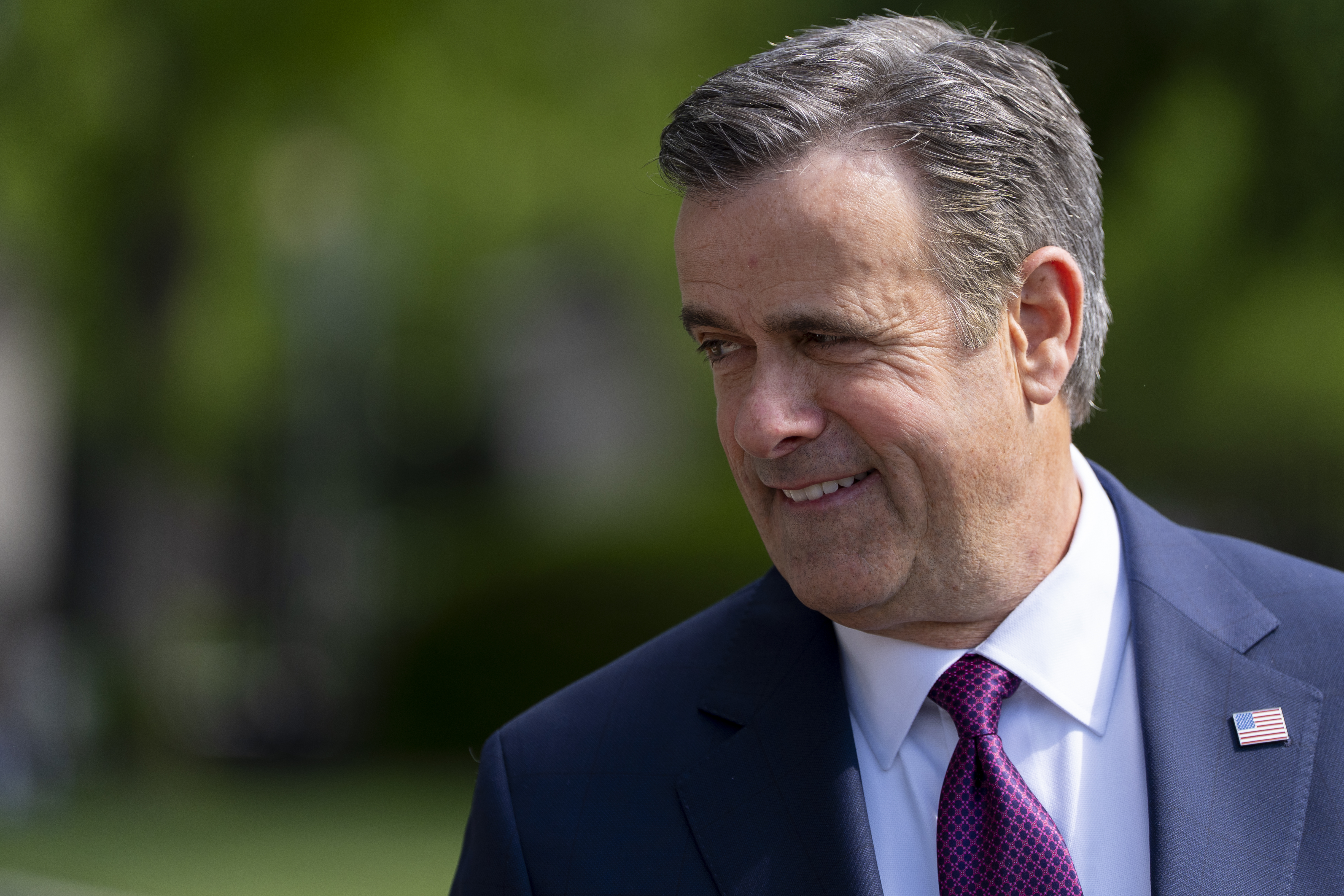 CIA Director John Ratcliffe departs after a television interview at the White House, Wednesday, April 30, 2025, in Washington. (AP Photo/Alex Brandon)