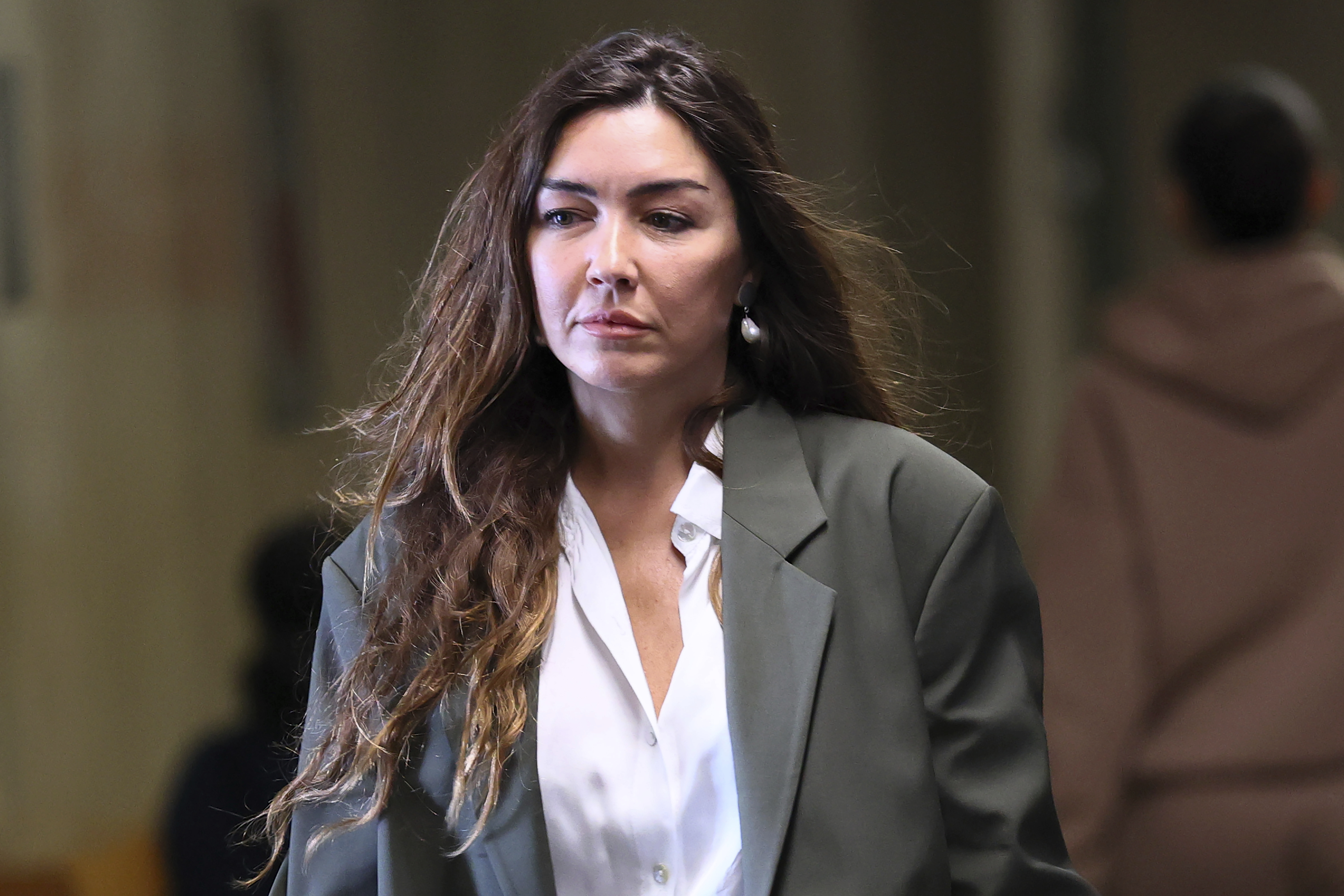 Witness Mimi Haley arrives to testify in the case against former film producer Harvey Weinstein at state court in Manhattan, Thursday, May 1, 2025 in New York. (Michael M. Santiago/Pool Photo via AP)
