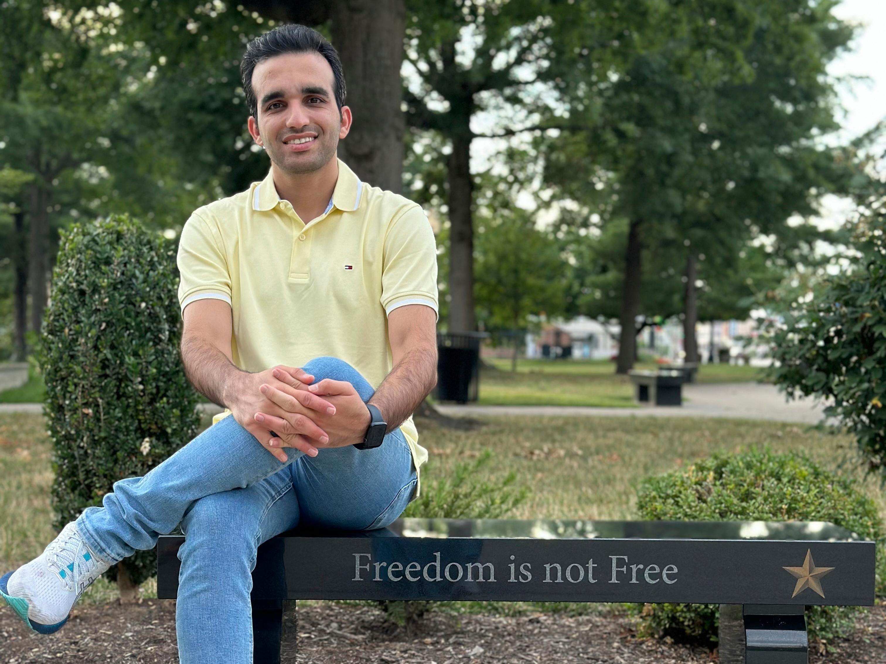 This 2024 photo provided by Sama Ebrahimi Bajgani shows her fiance, Alireza Doroudi, who was detained by immigration officials in March 2025. (Courtesy Sama Ebrahimi Bajgani via AP)