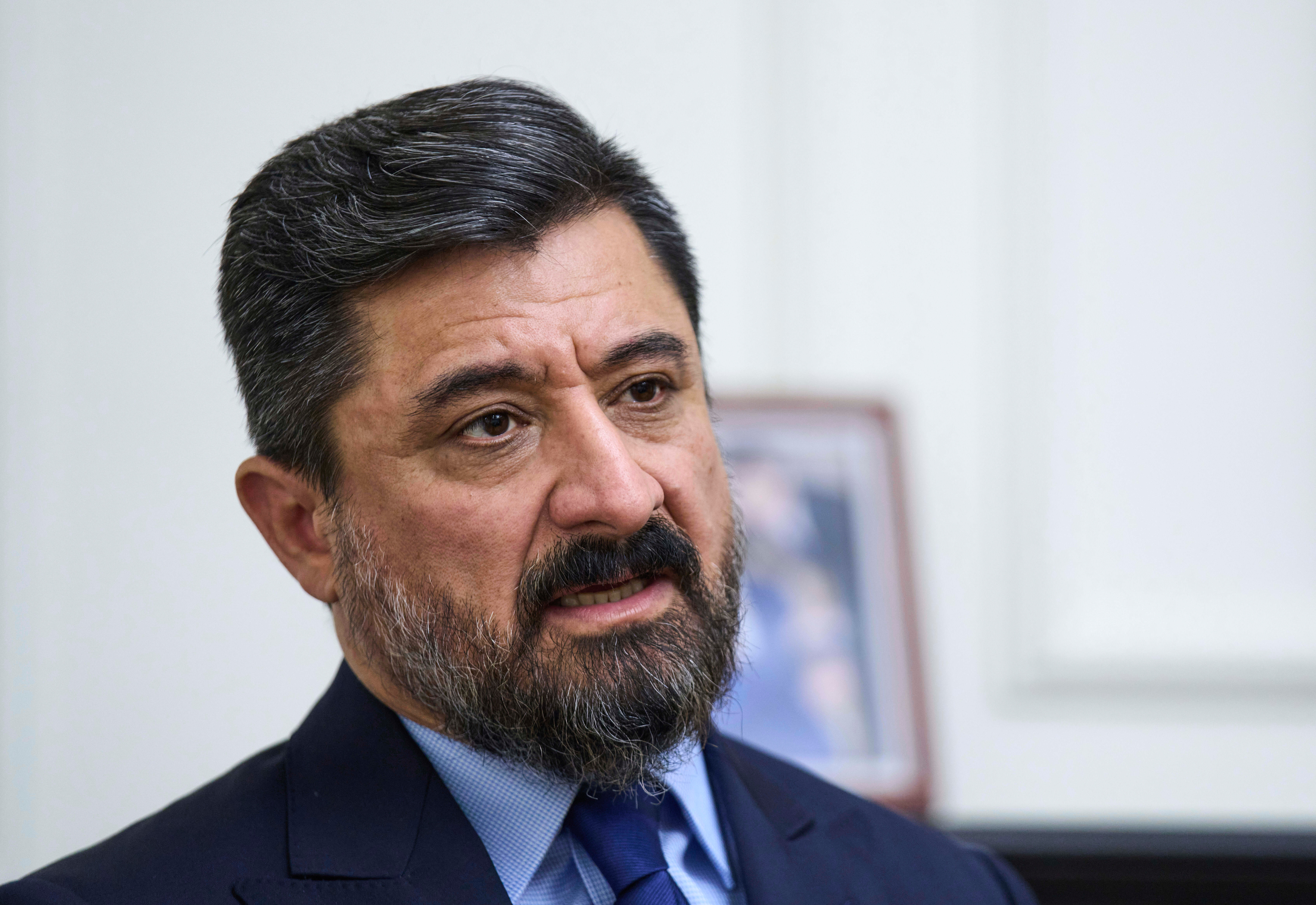 Iraqi Justice Minister Khaled Shwani speaks during an interview with The Associated Press in Baghdad, Iraq, Saturday, May 3, 2025. (AP Photo/Hadi Mizban)