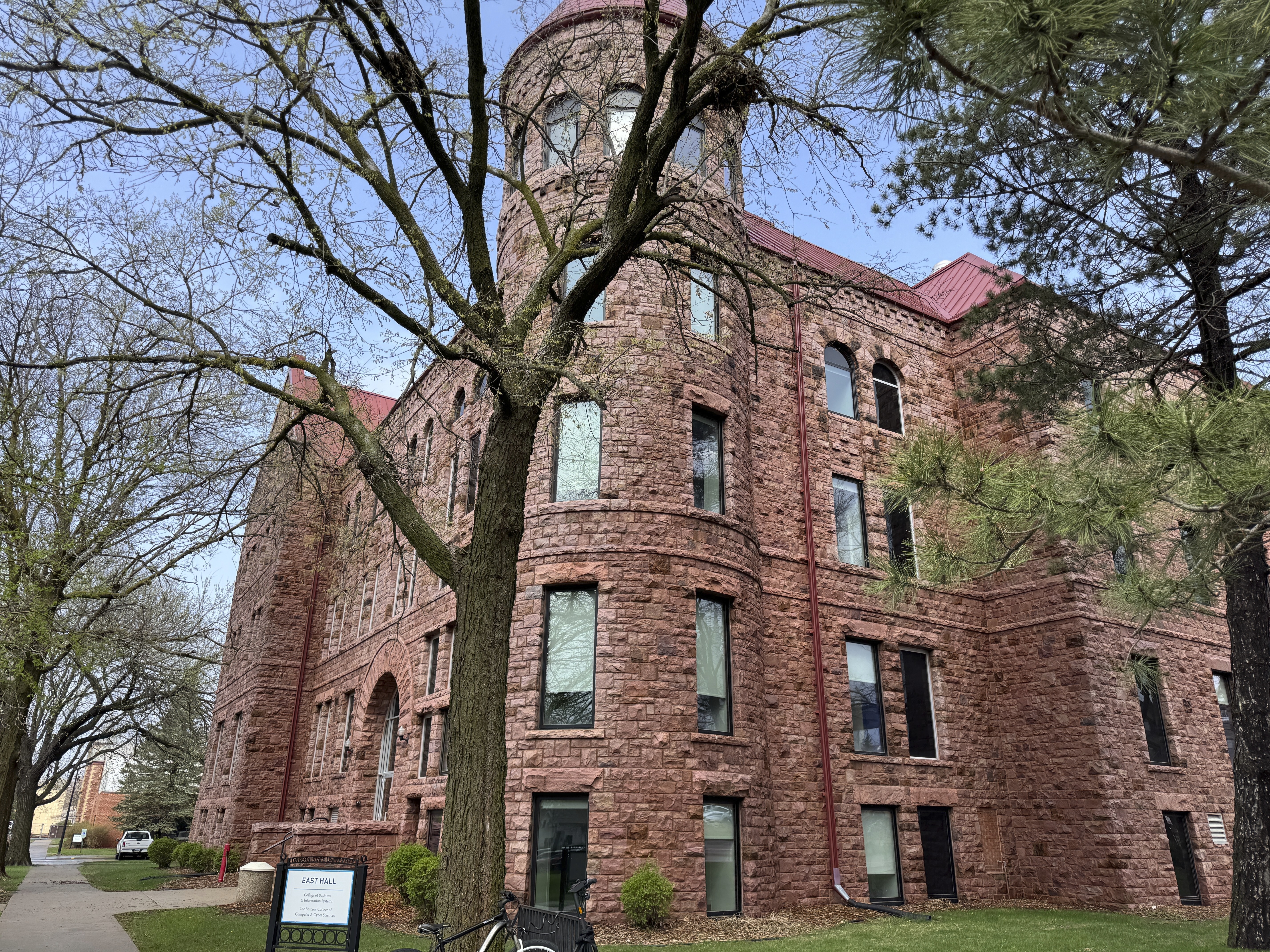 State University's East Hall is shown on Monday, April 28, 2025, in Madison, S.D. (AP Photo/Sarah Raza)