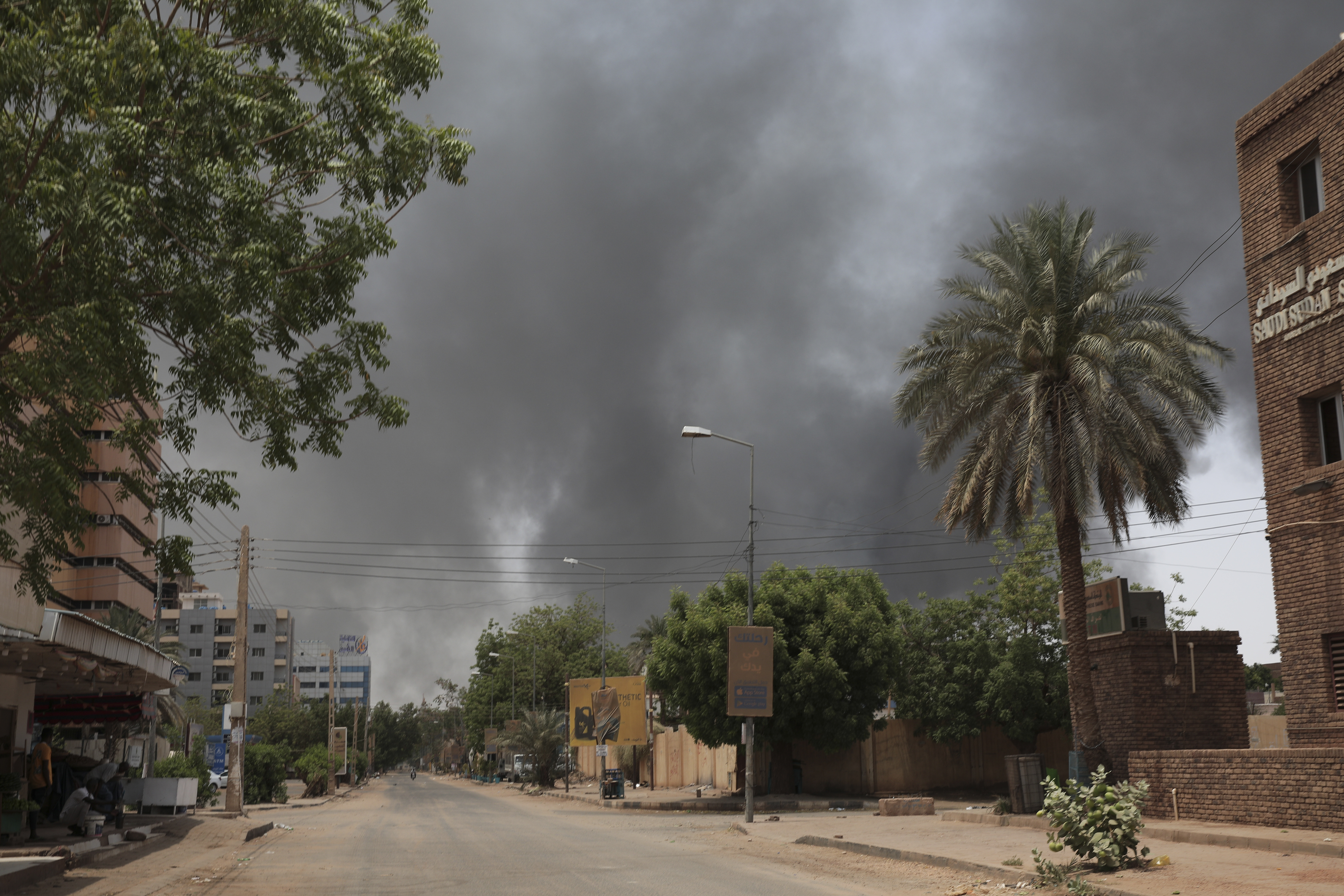 FILE - Smoke is seen rising in Khartoum, Sudan, April 15, 2023. (AP Photo/Marwan Ali, File)