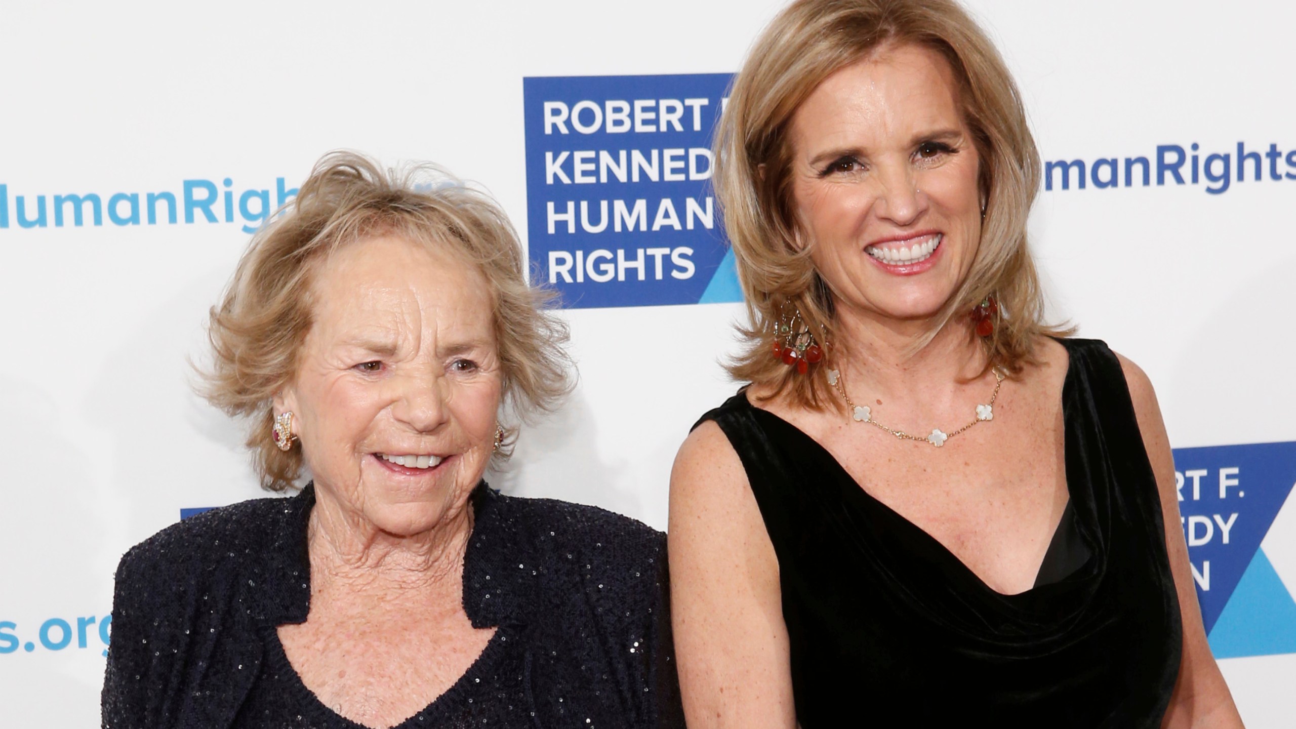 FILE - Ethel Kennedy, left, and her daughter Kerry Kennedy attend the Robert F. Kennedy Ripple of Hope Award ceremony on Dec. 16, 2014 in New York. (AP Photo/Jason DeCrow, File)
