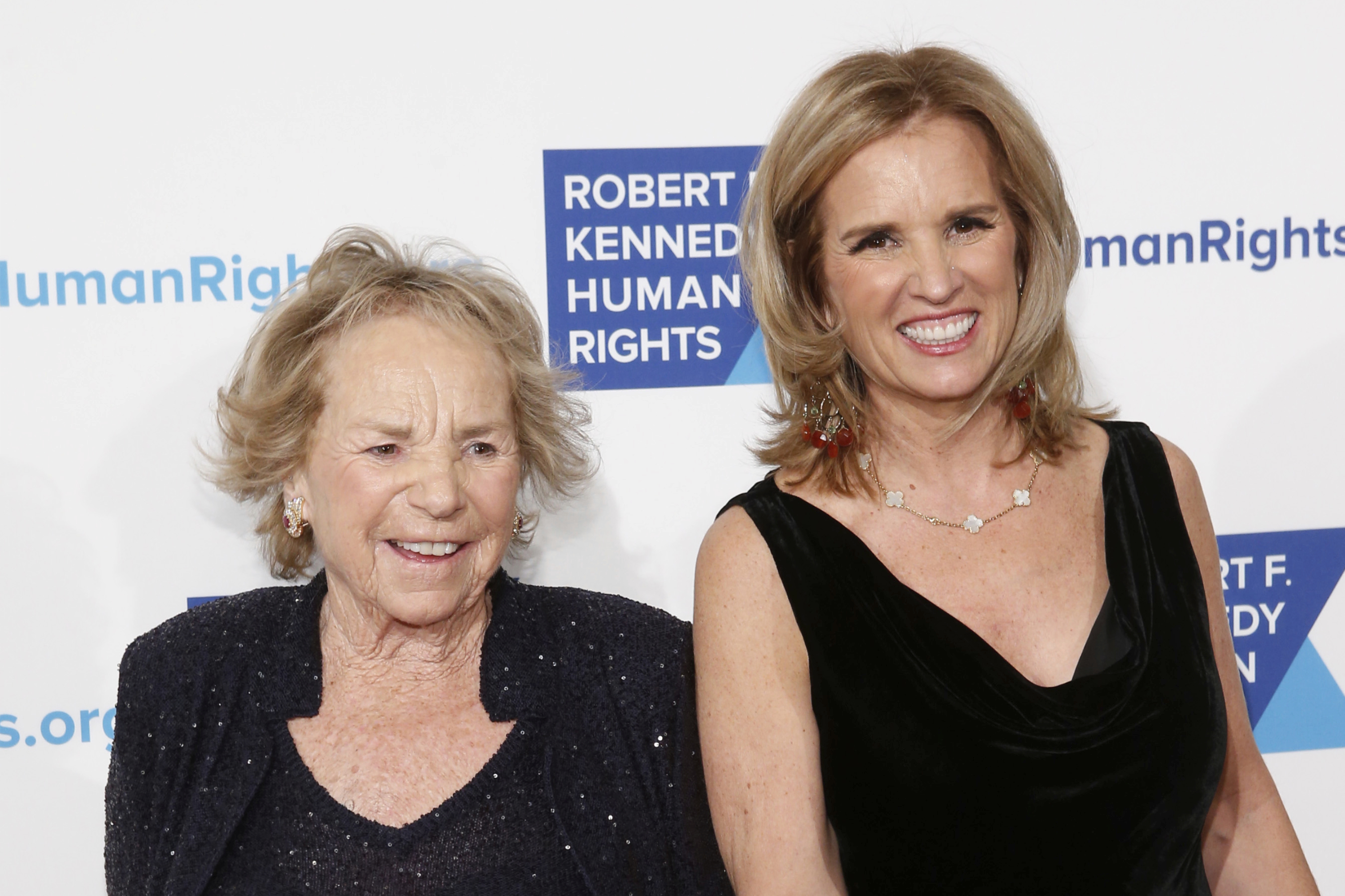 FILE - Ethel Kennedy, left, and her daughter Kerry Kennedy attend the Robert F. Kennedy Ripple of Hope Award ceremony on Dec. 16, 2014 in New York. (AP Photo/Jason DeCrow, File)