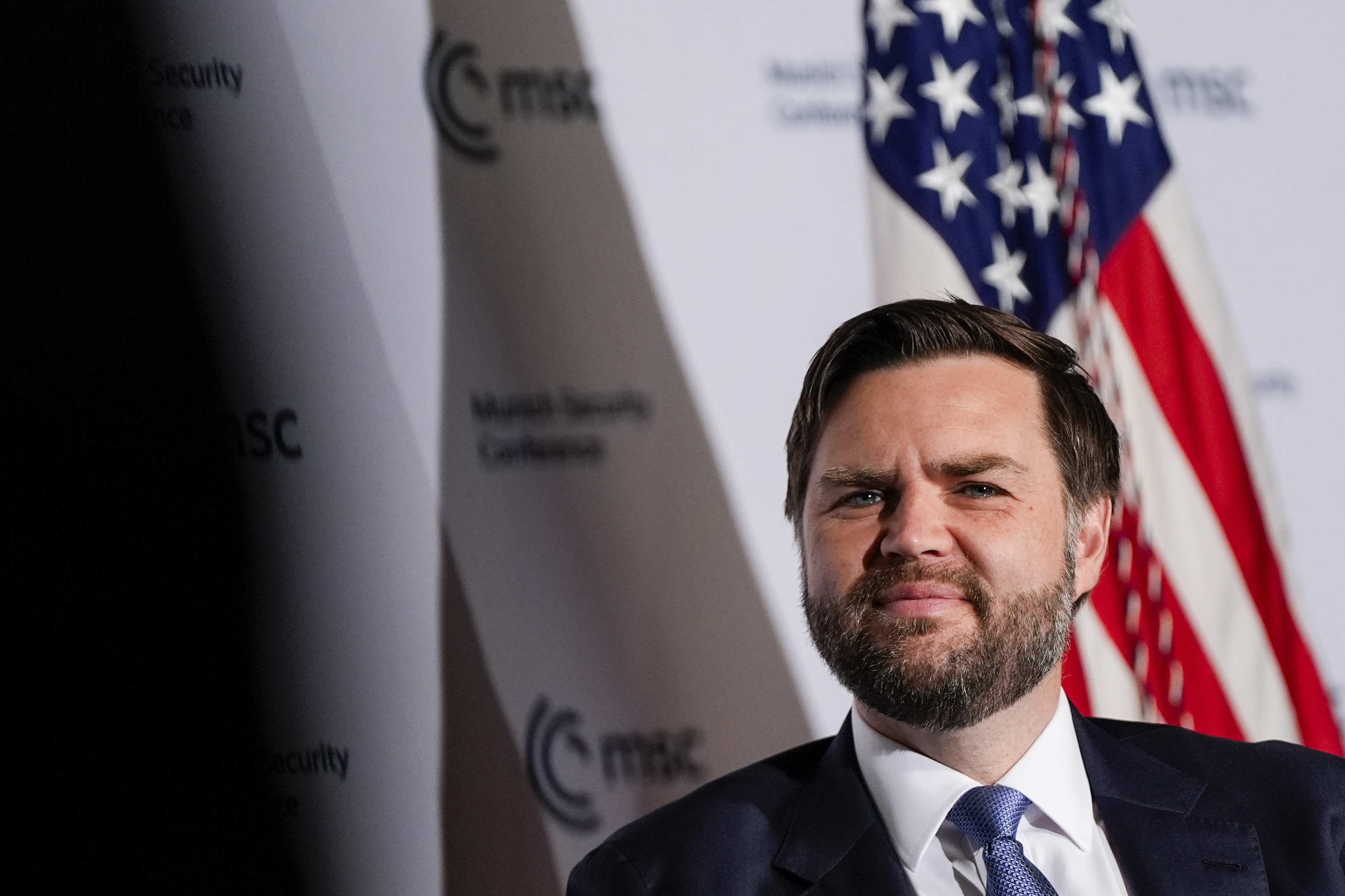 Vice President JD Vance at the Munich Leaders Meeting, Wednesday, May 7, 2025, in Washington. (AP Photo/Julia Demaree Nikhinson)