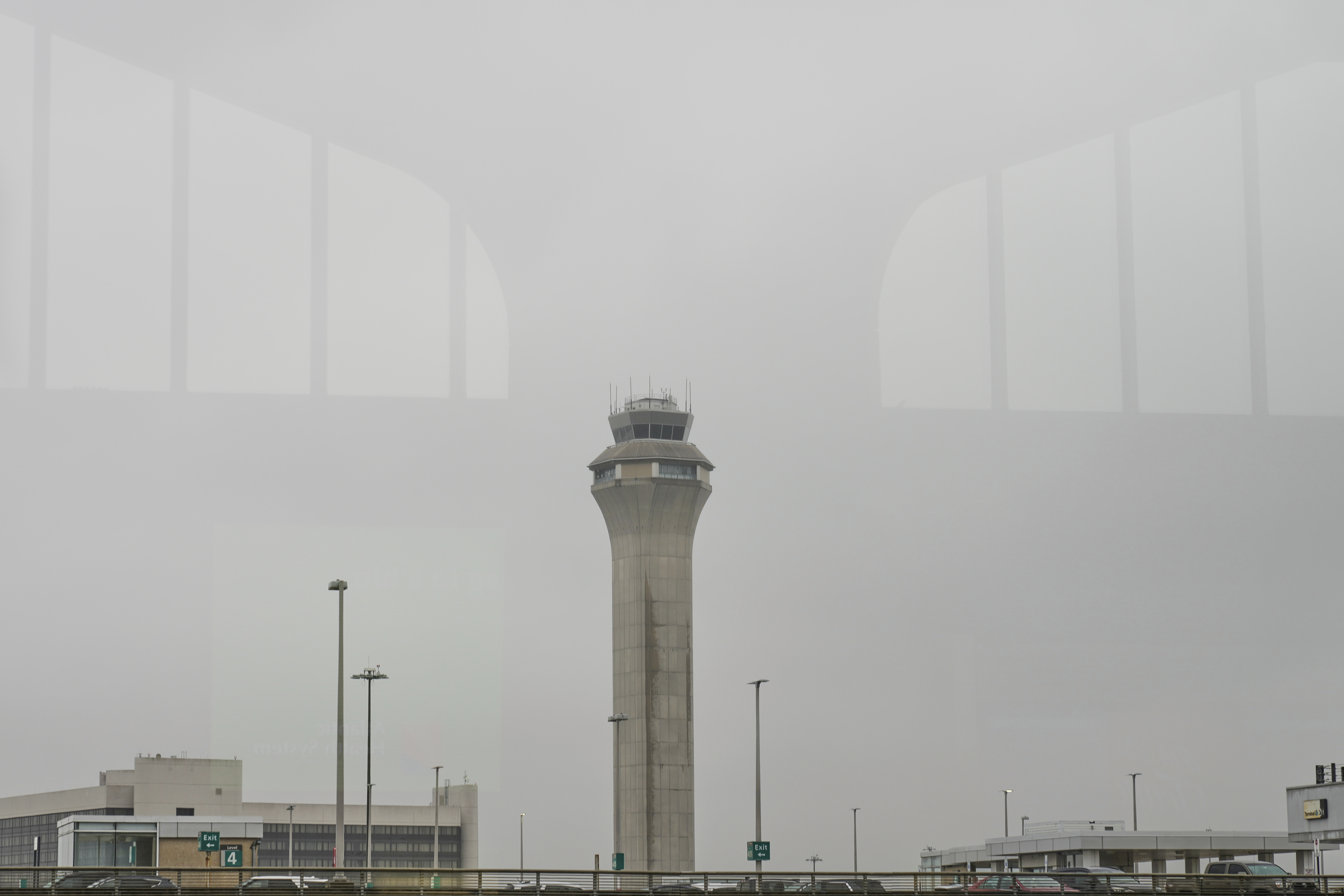 A control tower is seen at Newark Liberty International Airport in Newark, N.J., Monday, May 5, 2025. (AP Photo/Seth Wenig)