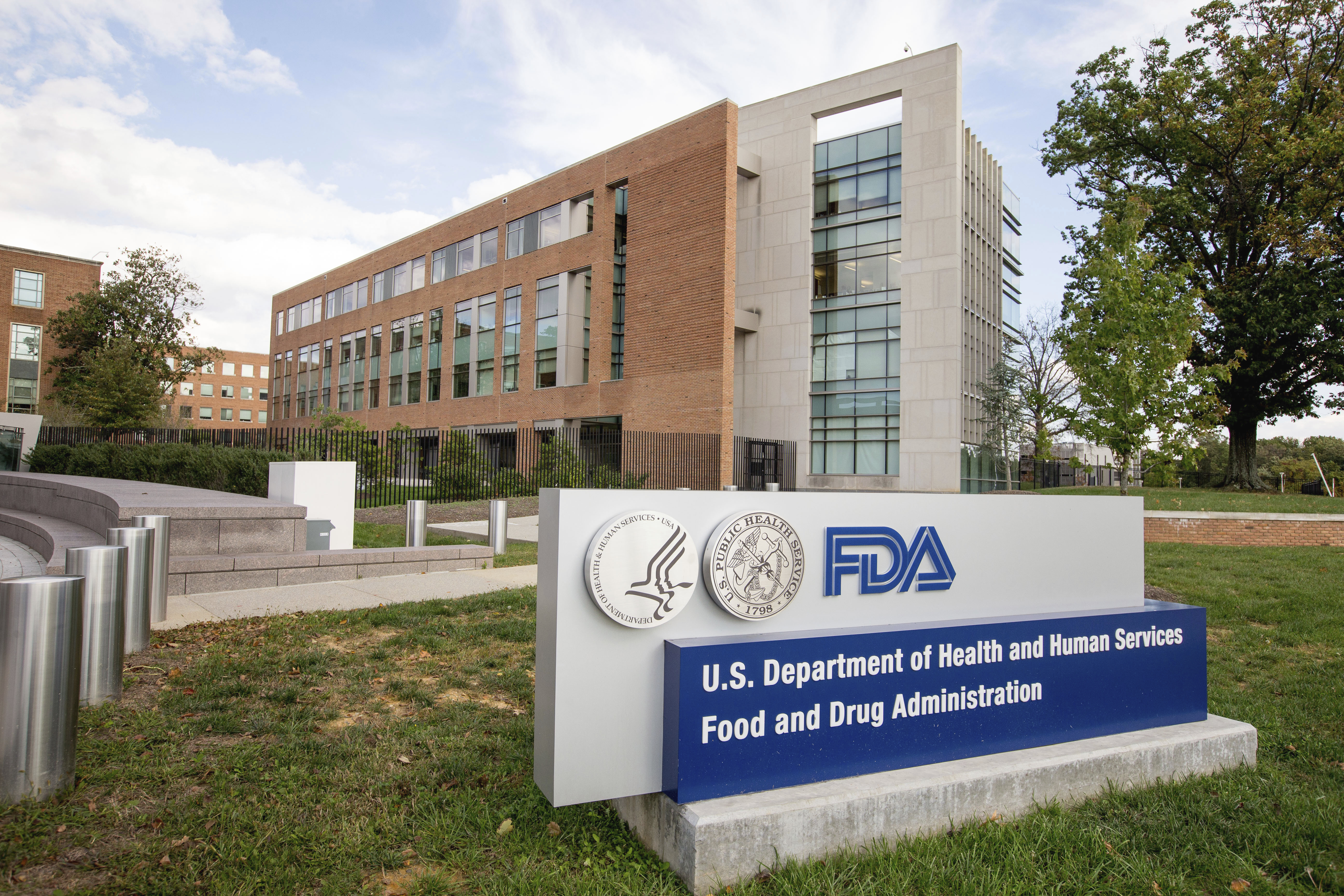 FILE - The U.S. Food and Drug Administration campus in Silver Spring, Md., is photographed, Oct. 14, 2015. (AP Photo/Andrew Harnik, File)