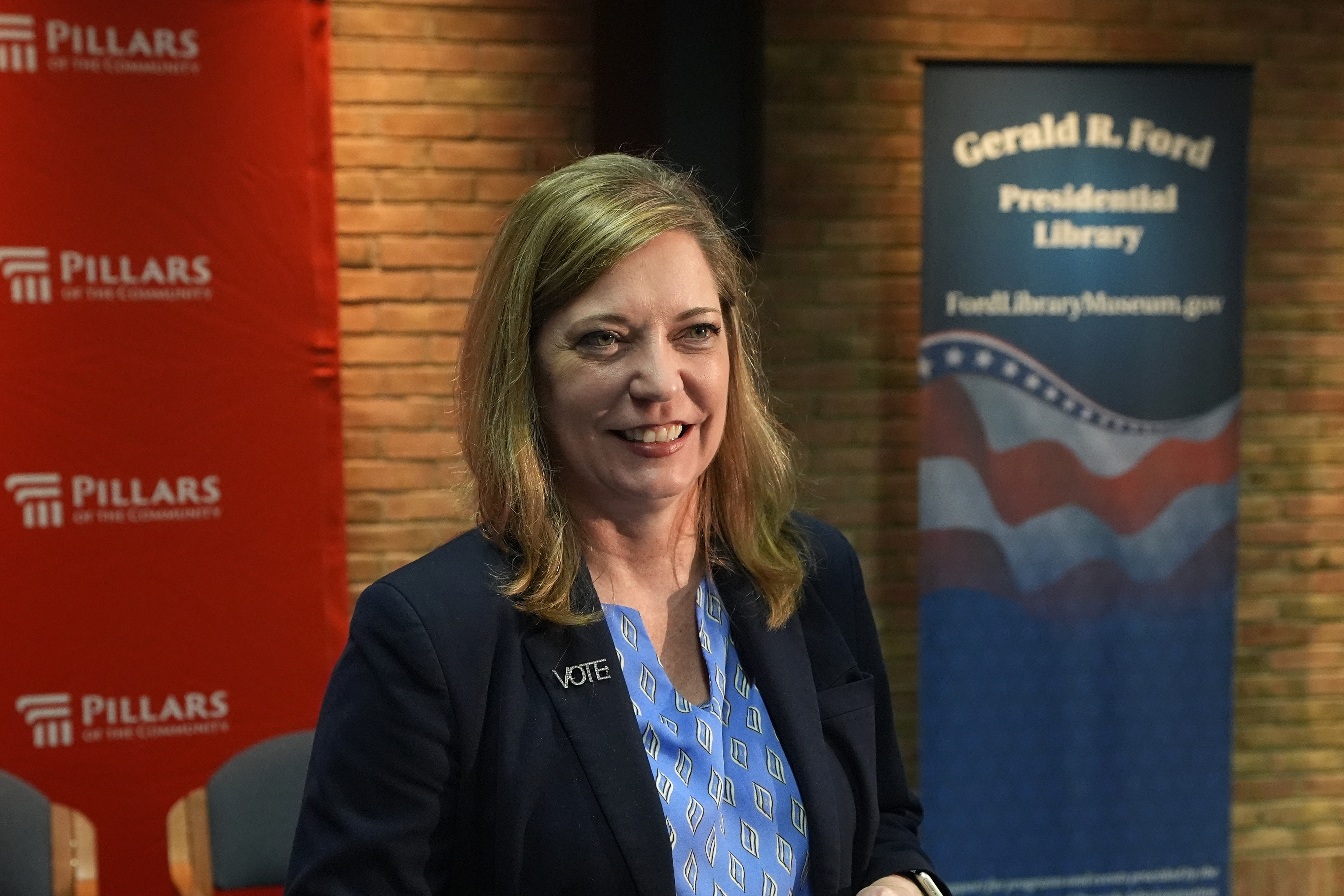 FILE - North Carolina Executive Director of the State Board of Election, Karen Brinson Bell is seen during an election forum, Sept. 19, 2024, in Ann Arbor, Mich. (AP Photo/Carlos Osorio, File)