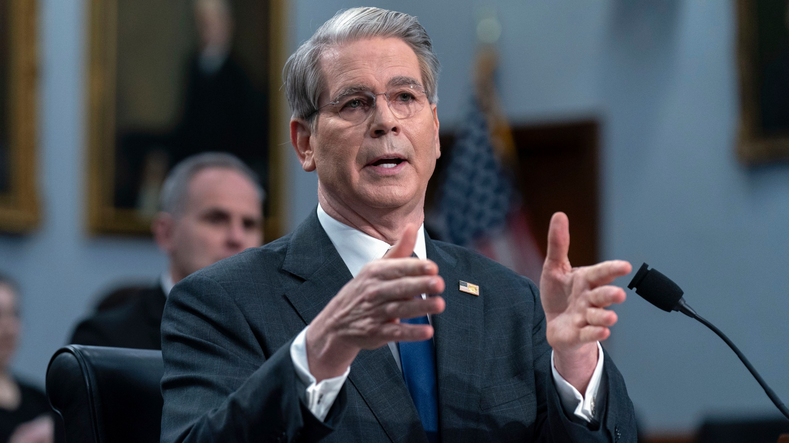 Treasury Secretary Scott Bessent testifies before the House Committee on Appropriations, Subcommittee on Financial Services and General Government, oversight hearing of the U.S. Department of the Treasury on Capitol Hill in Washington, Tuesday, May 6, 2025. (AP Photo/Jose Luis Magana)