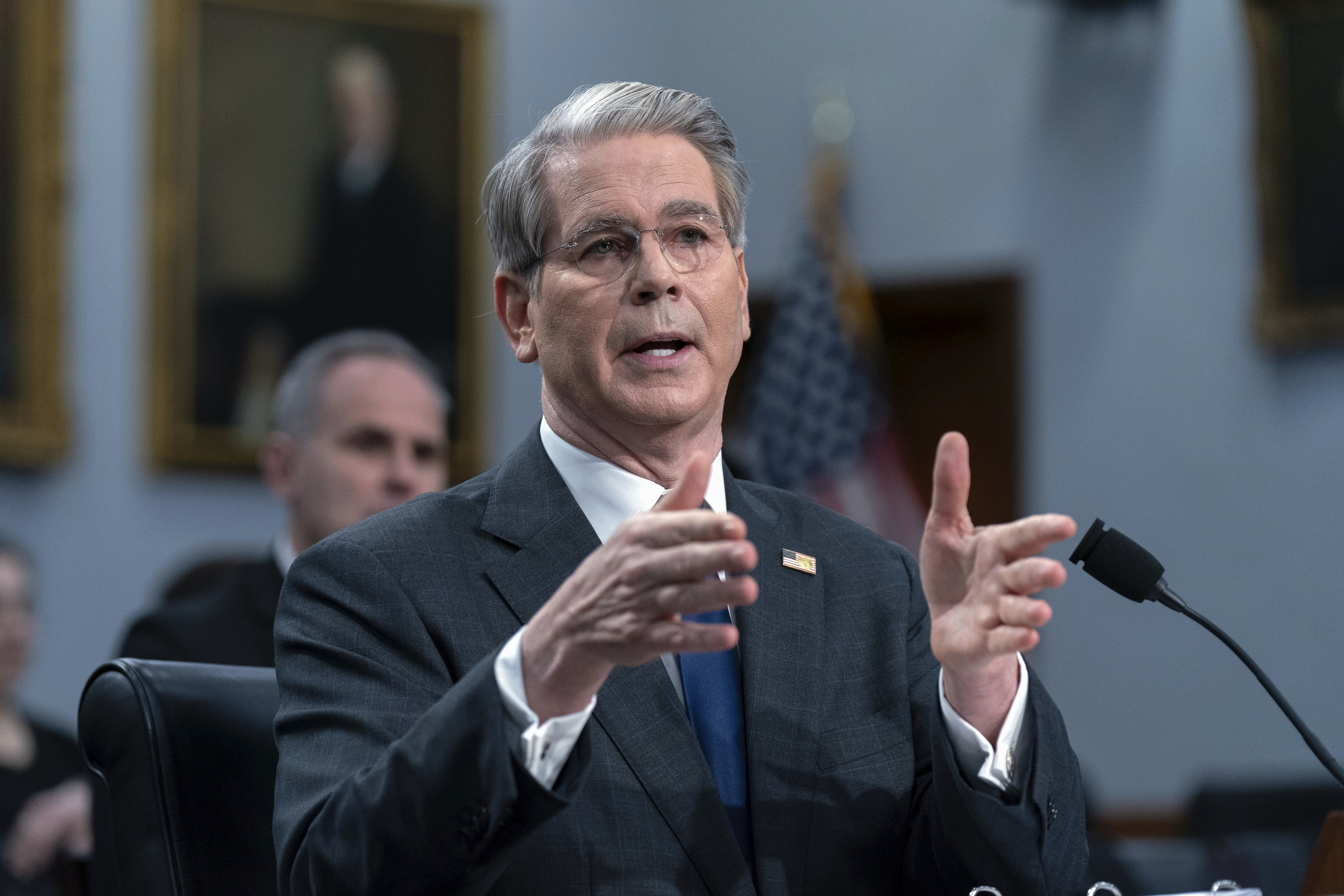 Treasury Secretary Scott Bessent testifies before the House Committee on Appropriations, Subcommittee on Financial Services and General Government, oversight hearing of the U.S. Department of the Treasury on Capitol Hill in Washington, Tuesday, May 6, 2025. (AP Photo/Jose Luis Magana)