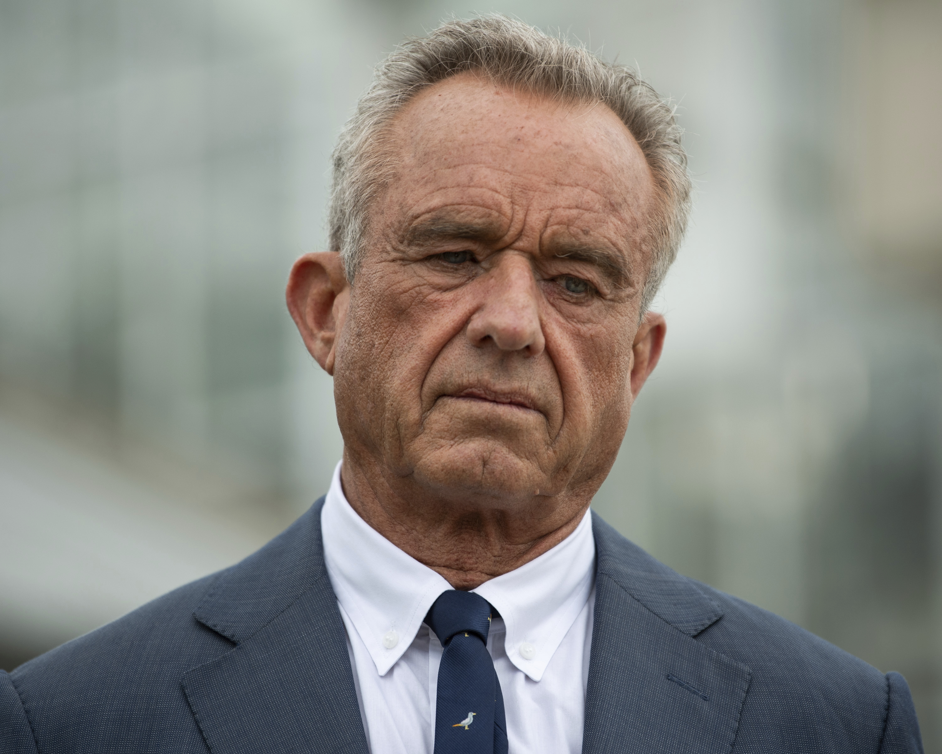 Health and Human Services Secretary Robert F. Kennedy Jr., left, following a tour of the Texas A&M AgriLife Phenotyping Greenhouse in College Station, Texas on Tuesday, April 29, 2025.(Meredith Seaver /College Station Eagle via AP)