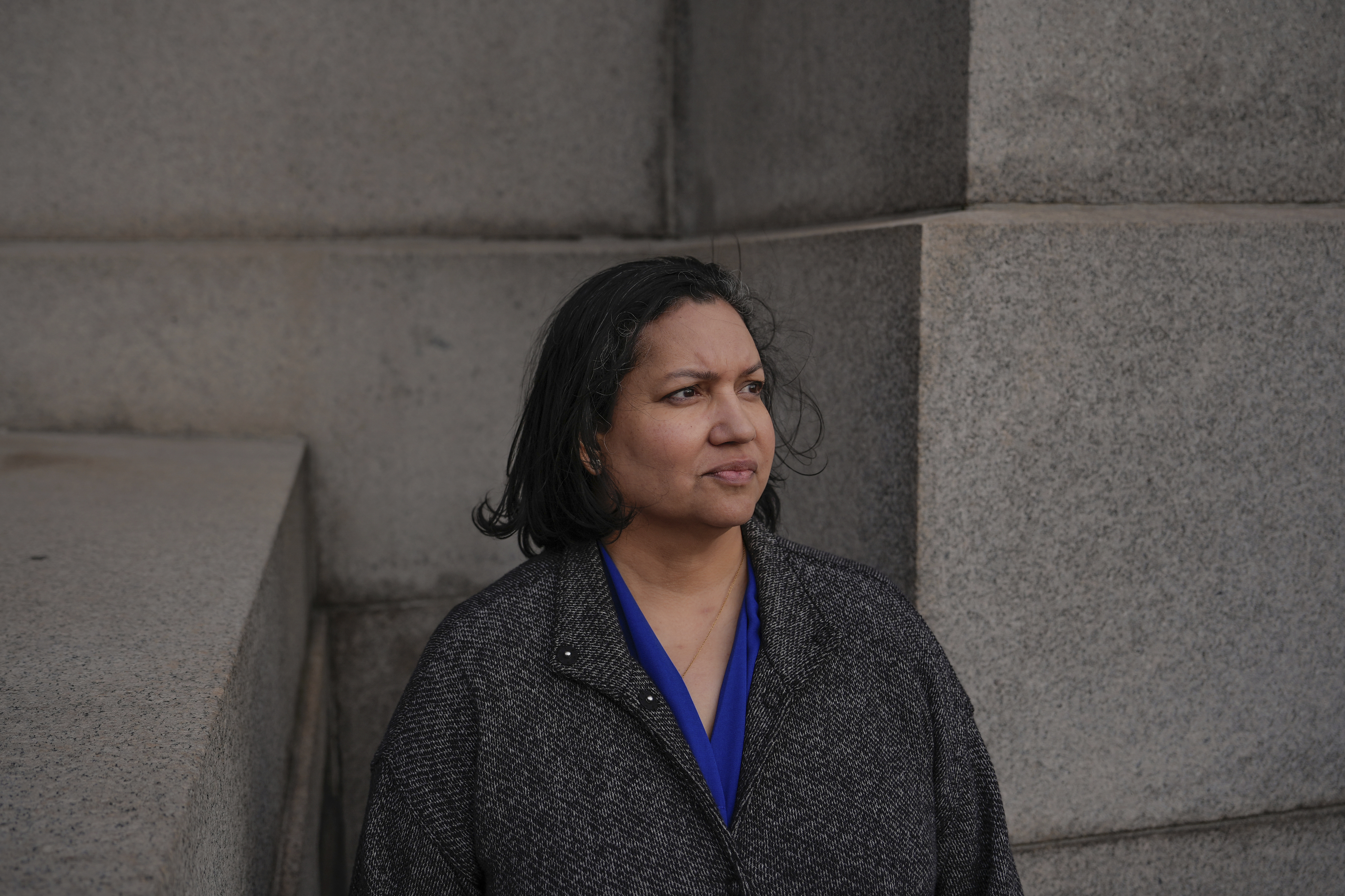 FILE - Karen Ortiz, an administrative judge at the Equal Employment Opportunity Commission, poses for photos, Wednesday, Feb. 26, 2025, in New York. (AP Photo/Julia Demaree Nikhinson, file)