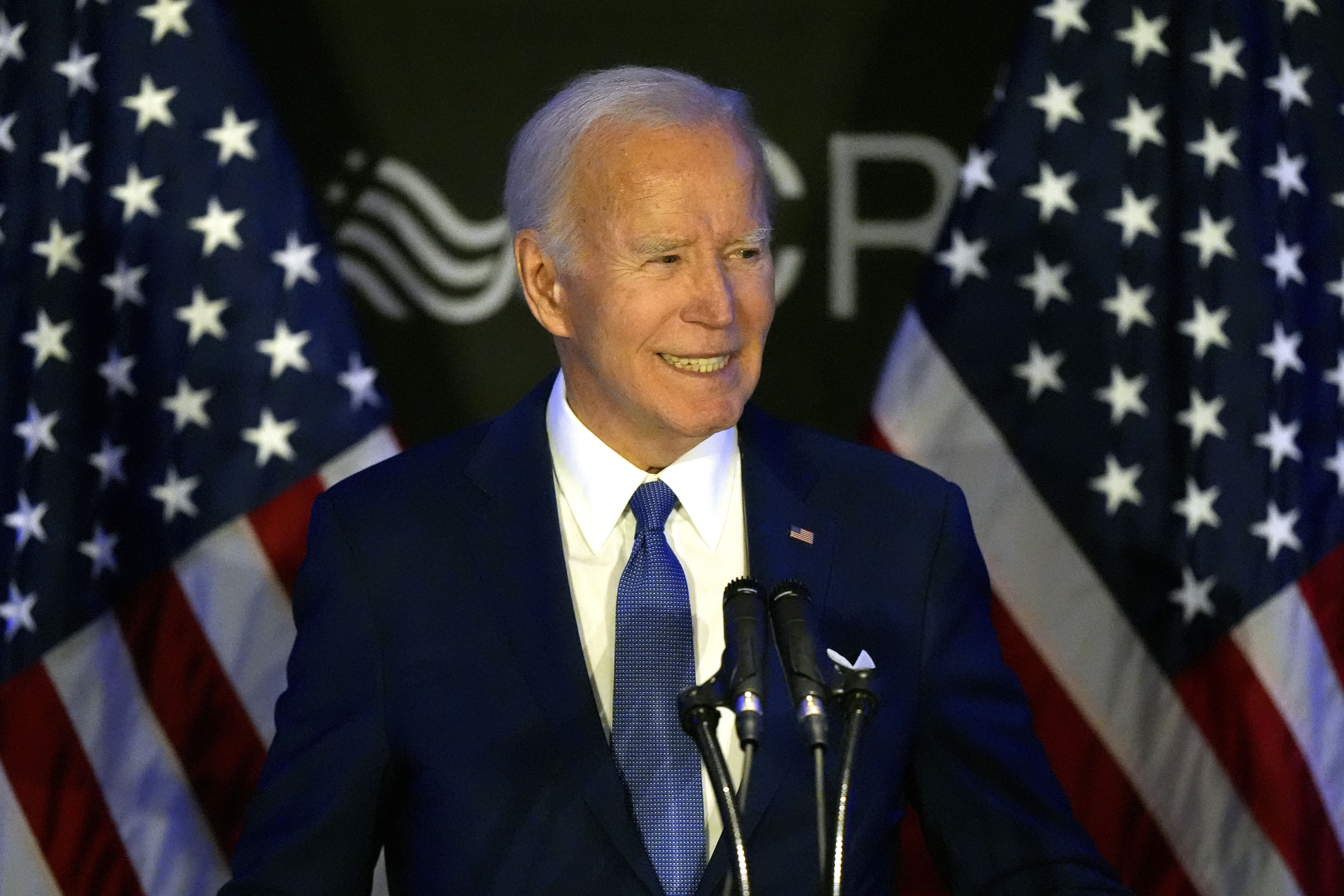 Former U.S. President Joe Biden speaks at the Advocates, Counselors, and Representatives for the Disabled conference in Chicago, Tuesday, April 15, 2025. (AP Photo/Nam Y. Huh)