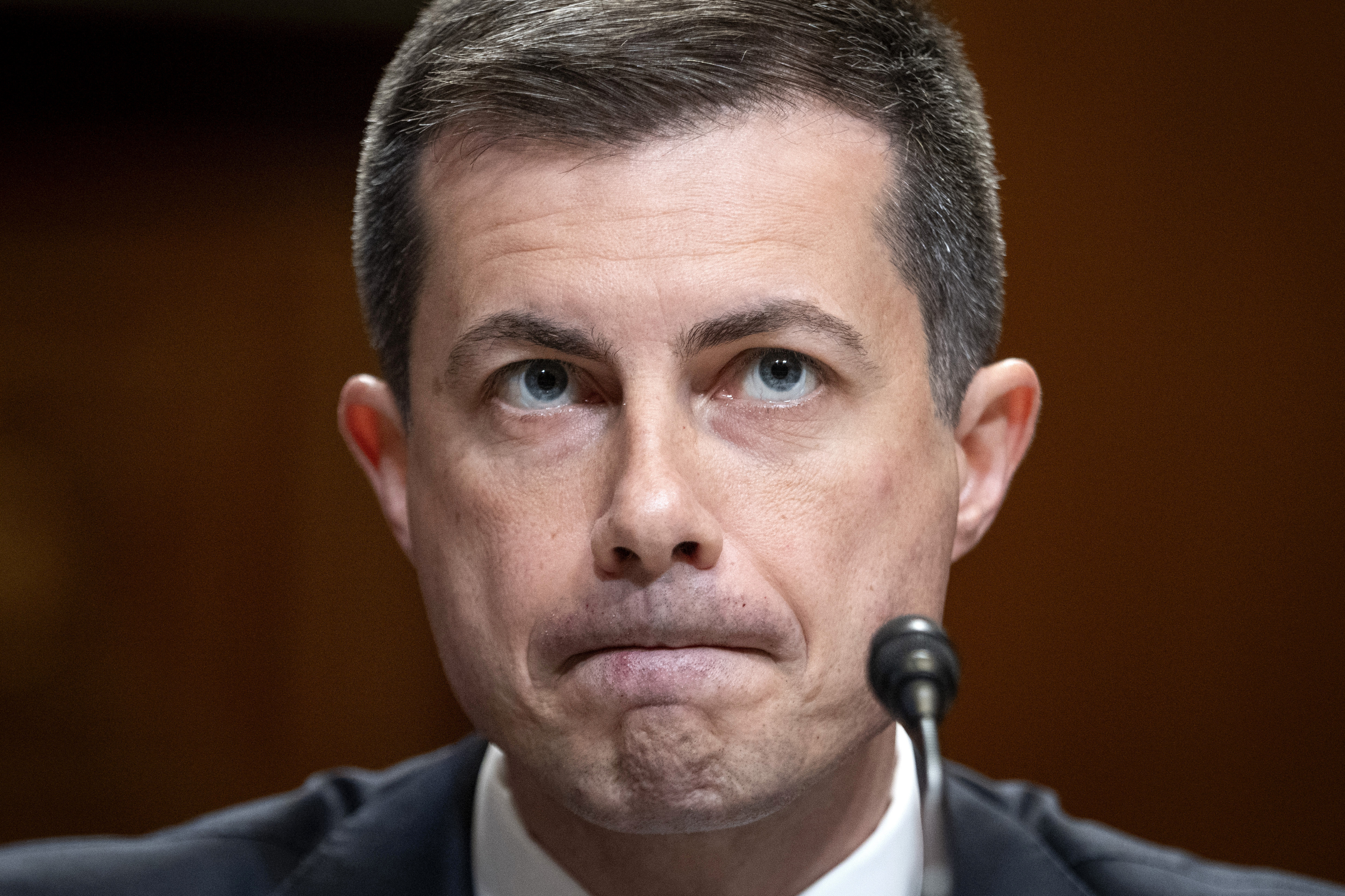 FILE - Transportation Secretary Pete Buttigieg testifies to a Senate Appropriations Subcommittee on Transportation, Housing and Urban Development, and Related Agencies Committee hearing, May 2, 2024, on Capitol Hill in Washington. Buttigieg returns to Iowa Tuesday for an event focused on veterans, six years after he burst onto the national political stage with a strong run in the state's leadoff presidential caucuses. (AP Photo/Jacquelyn Martin, File)