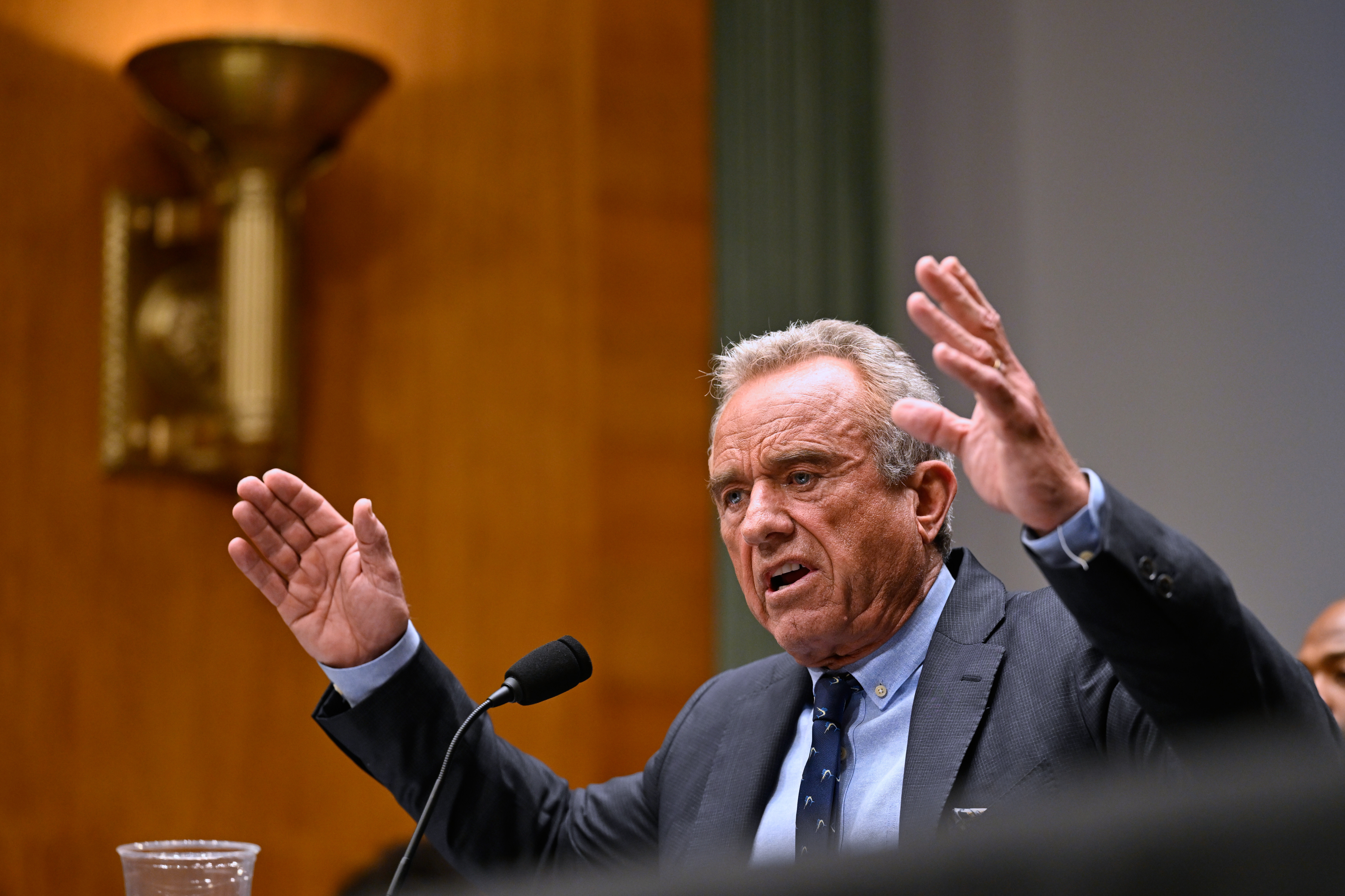Secretary of Health and Human Services Robert F. Kennedy Jr. appears before a Senate committee on Health, Education, Labor and Pensions hearing at the U.S. Capitol on Wednesday, May 14, 2025, in Washington. (AP Photo/John McDonnell)
