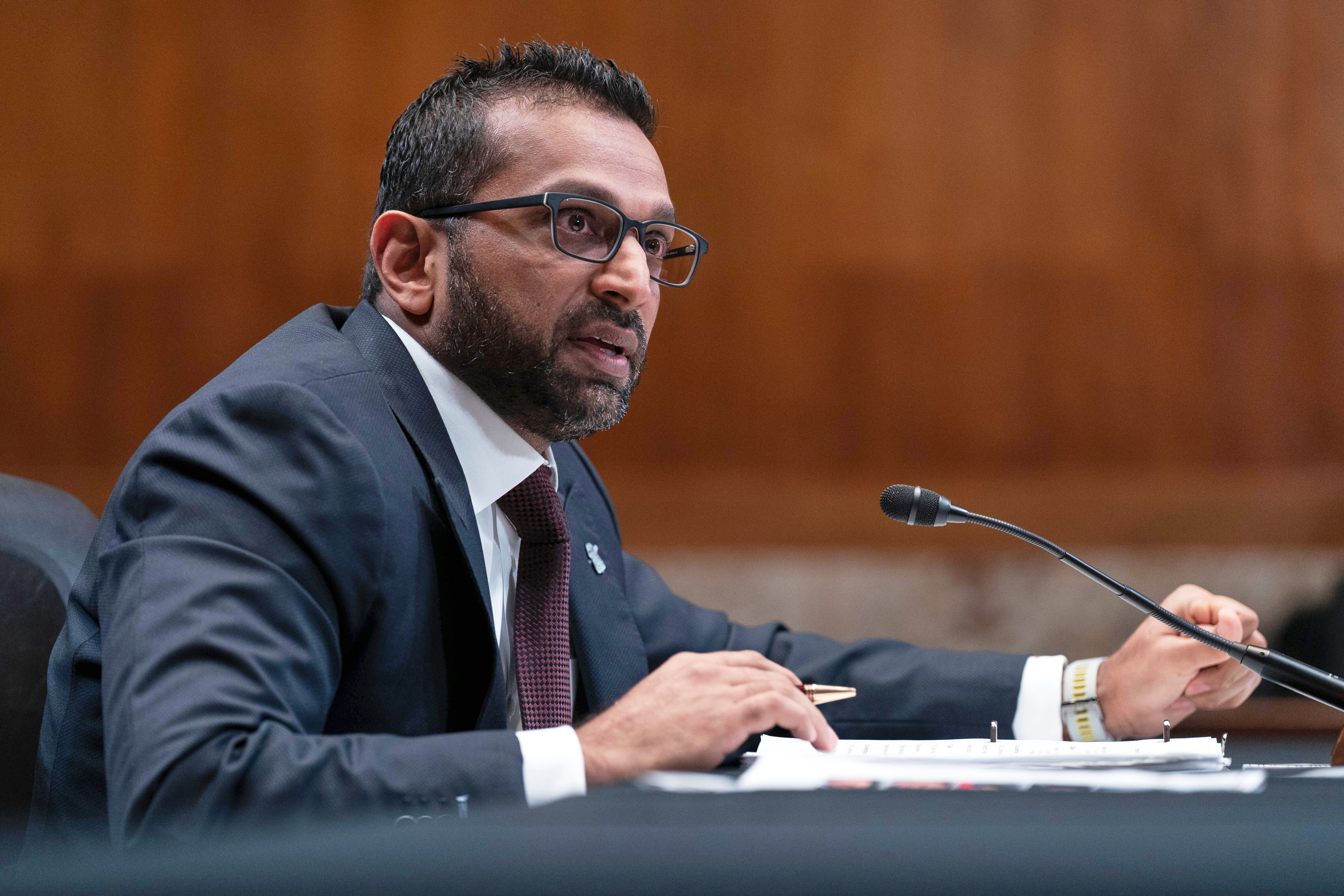 FBI Director Kash Patel testifies before a Senate Committee on Appropriations and Subcommittee on Commerce, Justice, Science, and Related Agencies hearing to examine proposed budget estimates for fiscal year 2026 for the Federal Bureau of Investigation on Capitol Hill in Washington, Thursday, May 8, 2025. (AP Photo/Jose Luis Magana)