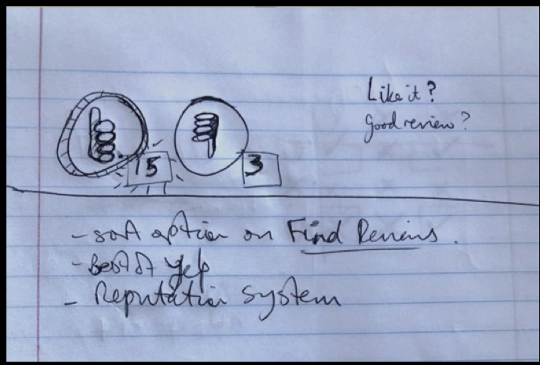 This image provided by BCG shows a sketch by Bob Goodson that included a crude concept of what would become the Like button on May 18, 2005. (BCG via AP)