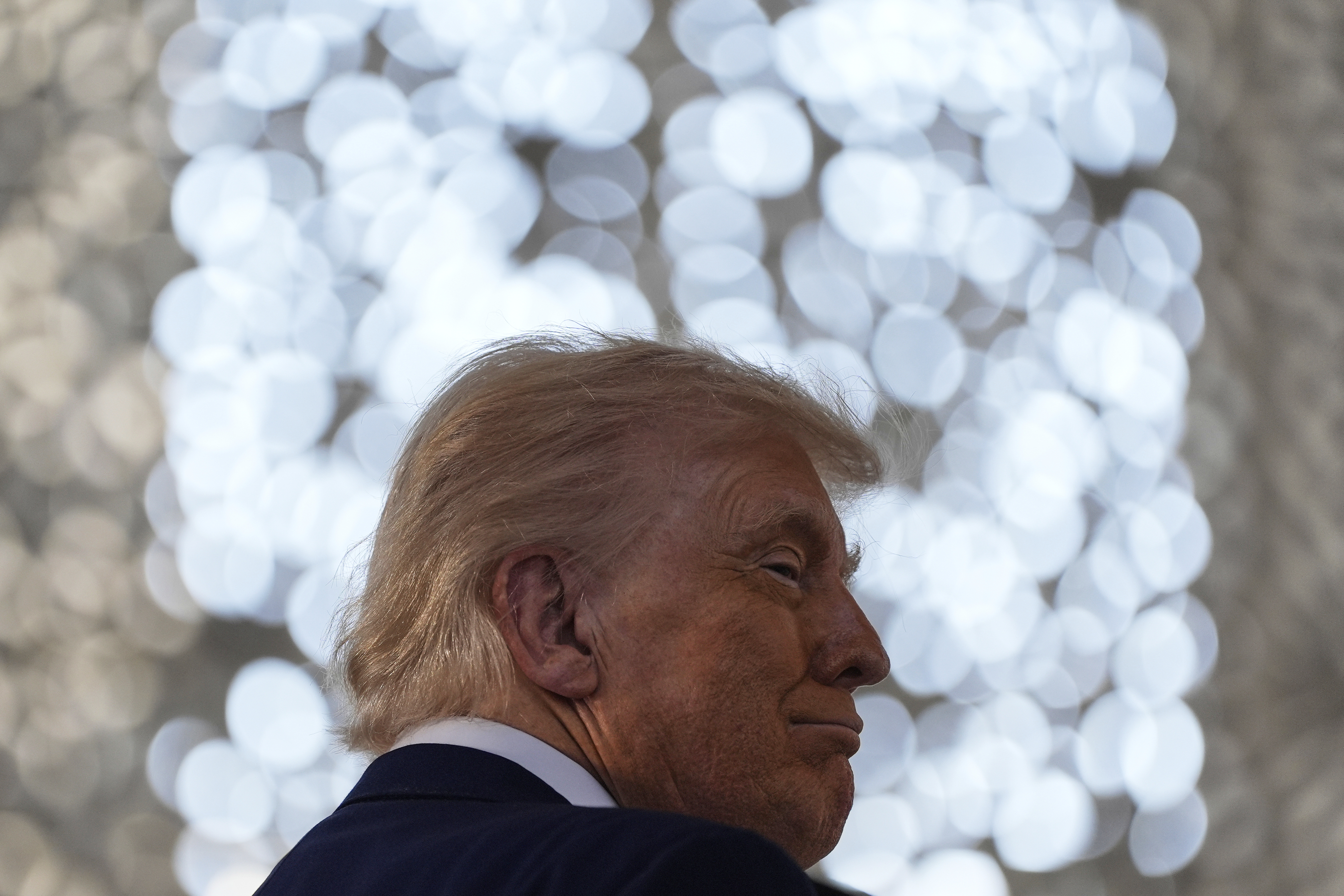 President Donald Trump tours the Eminence Ahmed El-Tayeb Mosque at the Abrahamic Family House, Friday, May 16, 2025, in Abu Dhabi, United Arab Emirates. (AP Photo/Alex Brandon)