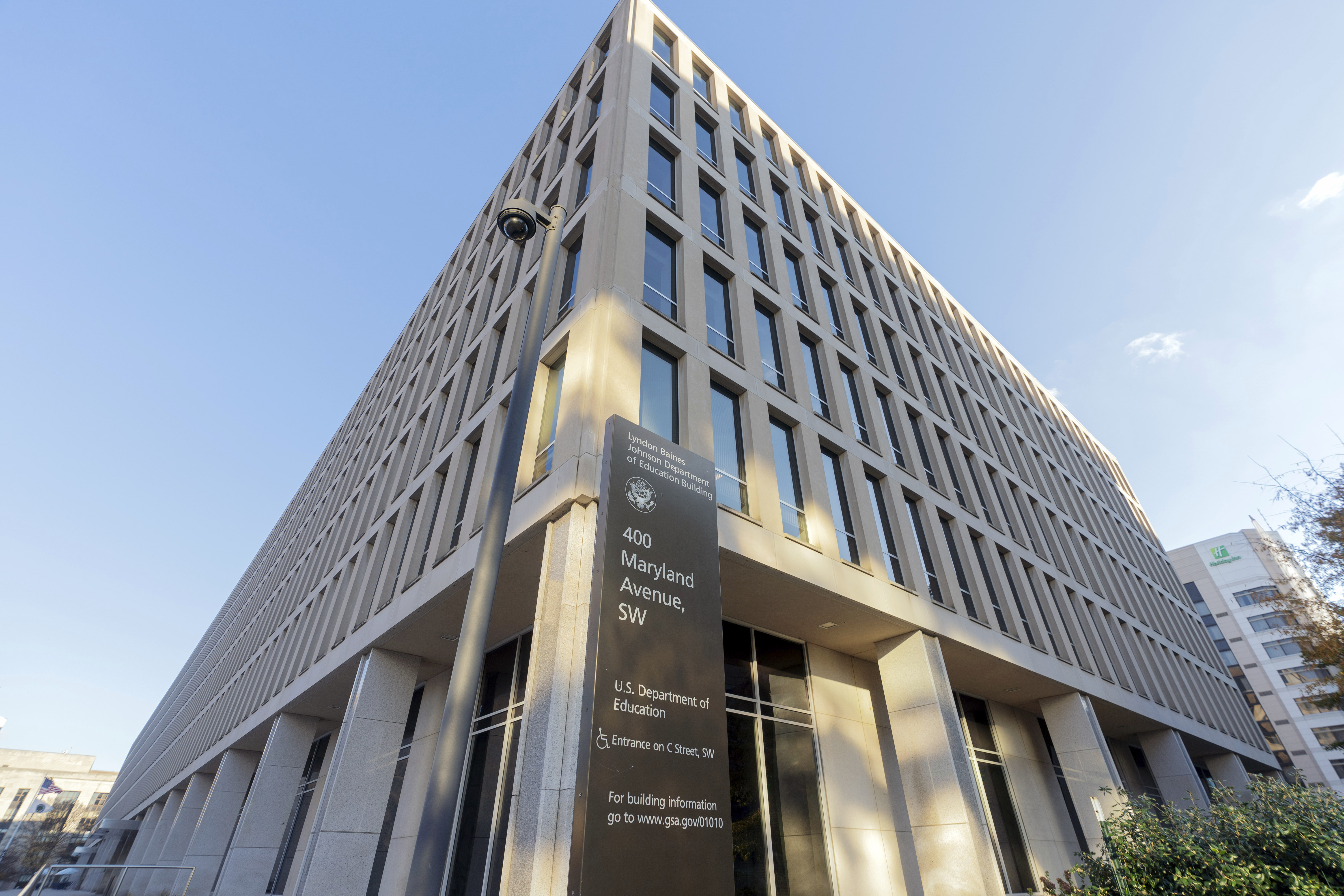 FILE - The U.S. Department of Education building is seen in Washington, Dec. 3, 2024. (AP Photo/Jose Luis Magana, File)