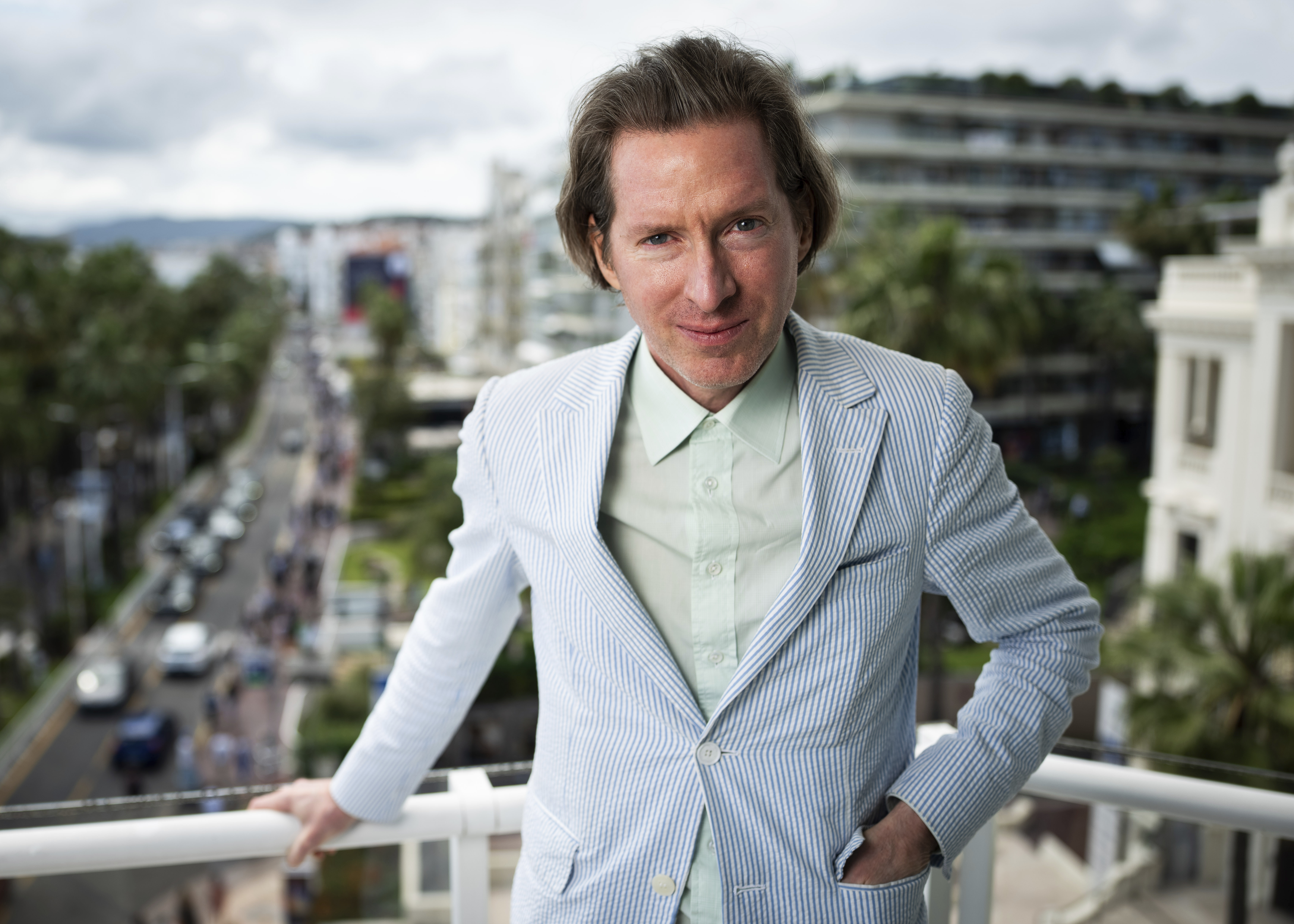 Director Wes Anderson poses for portrait photographs for the film 'The Phoenician Scheme' at the 78th international film festival, Cannes, southern France, Saturday, May 17, 2025. (Photo by Scott A Garfitt/Invision/AP)