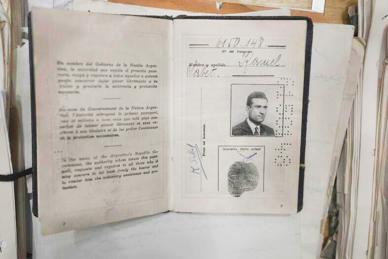 In this undated photo released by the Israeli Prime Minister's Office, identity documents of Eli Cohen are displayed. (Israeli Prime Minister's Office via AP)