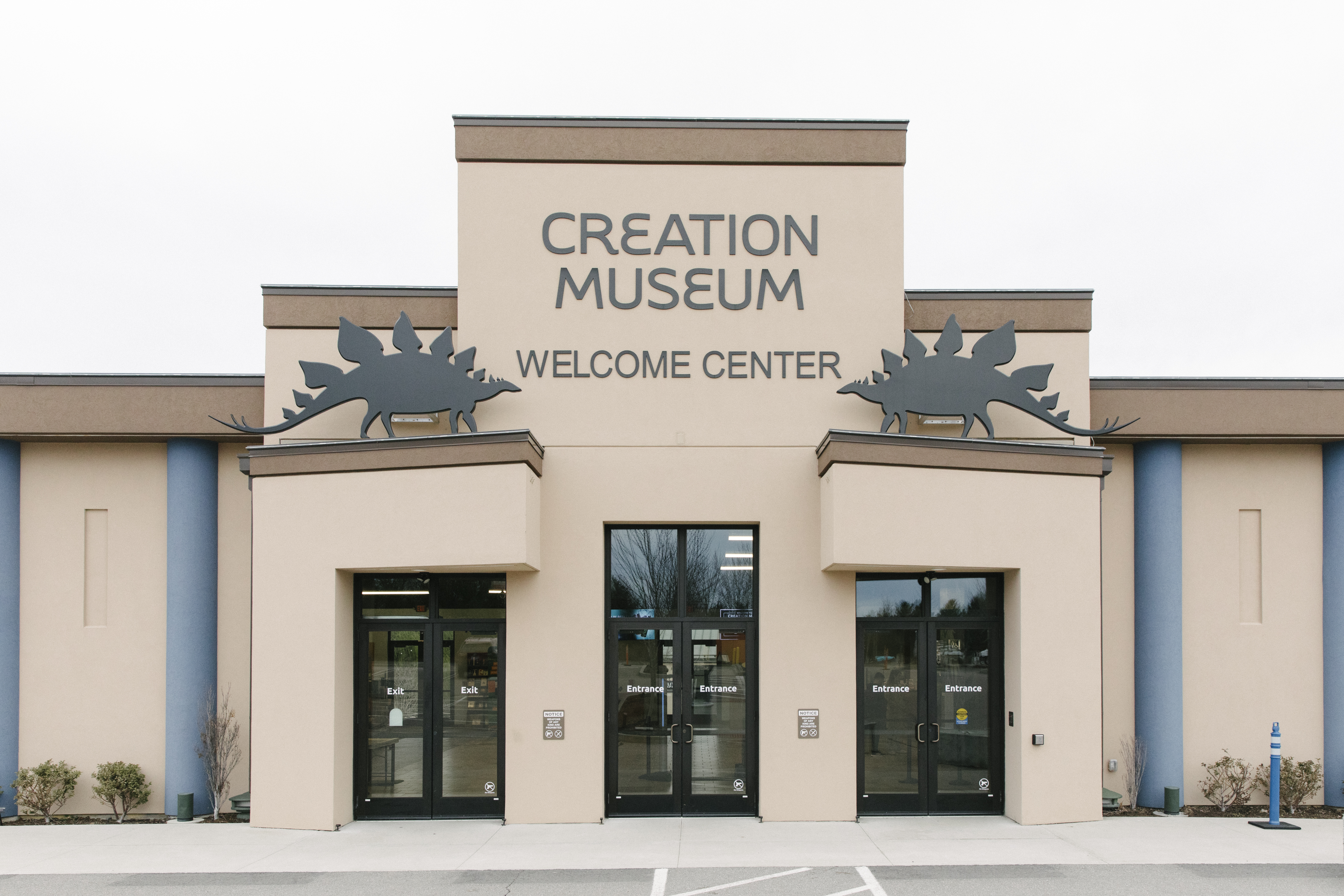 The Creation Museum Welcome Center entrance is seen in Petersburg, Ky., Friday, March 21, 2025. (AP Photo/Madeleine Hordinski)