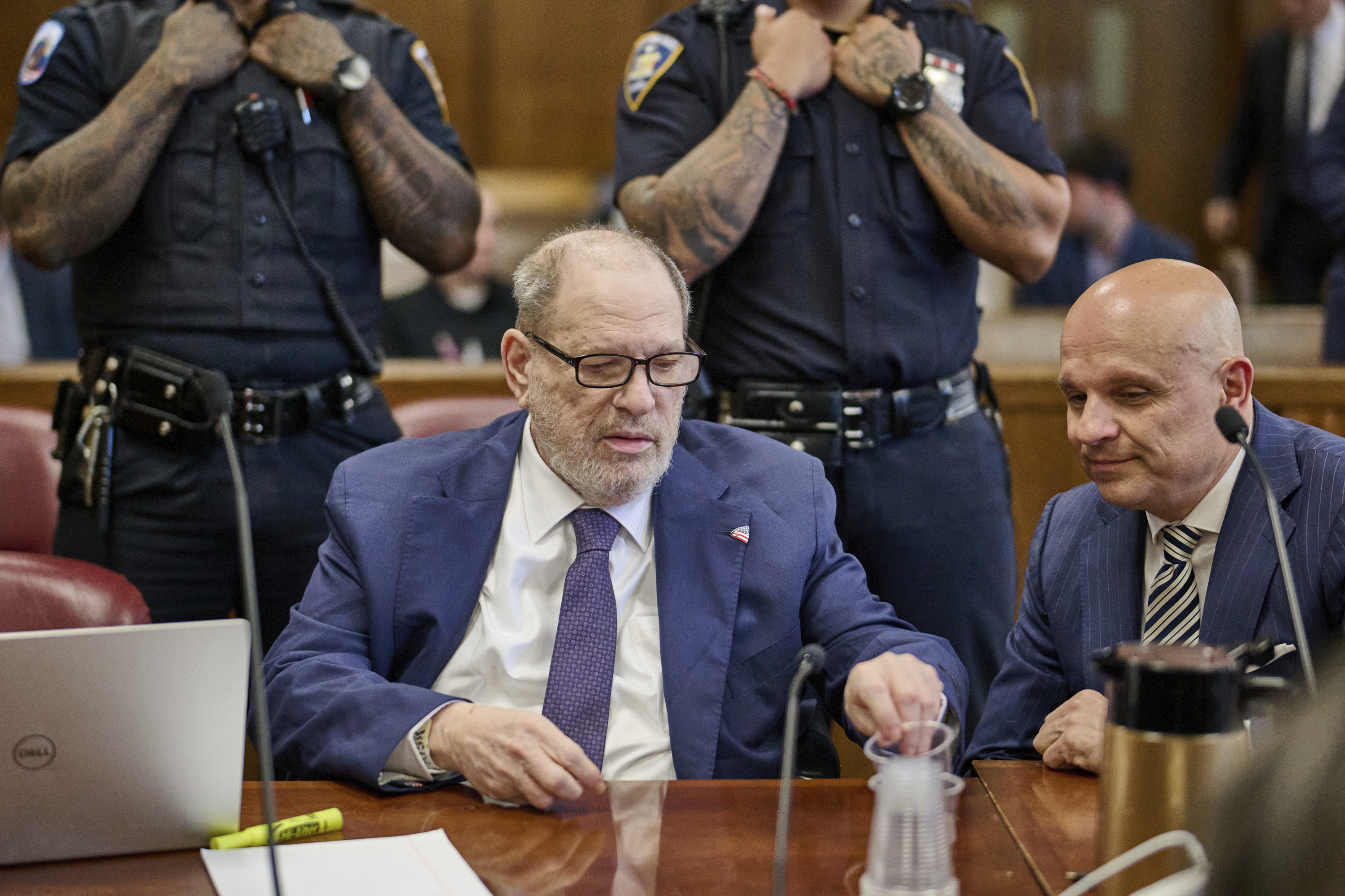 Harvey Weinstein appears in state court in Manhattan for his retrial on Tuesday, May 20, 2025 in New York. (Curtis Means/Pool Photo via AP)