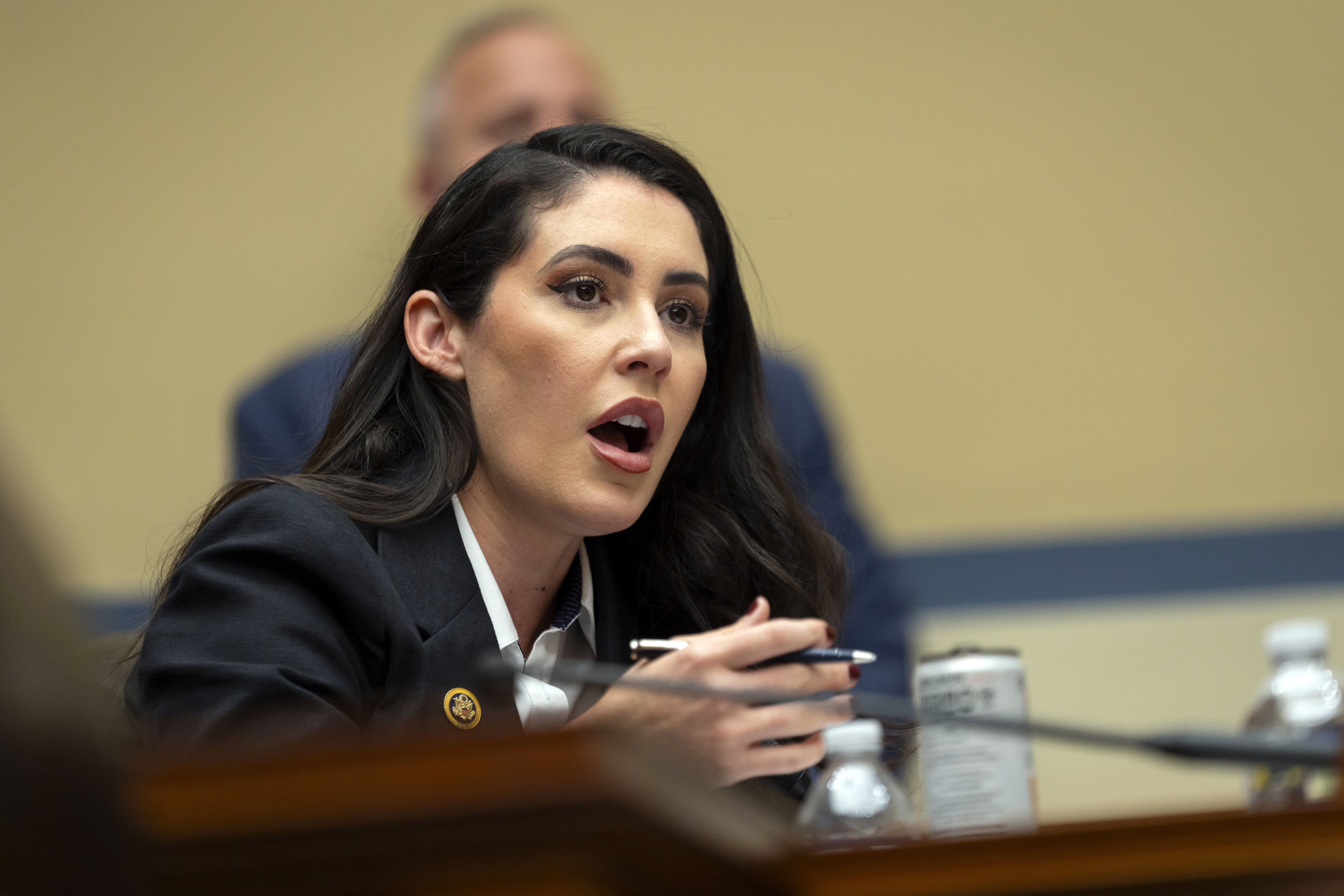 FILE - Rep. Anna Paulina Luna, R-Fla., speaks in front a House Committee on Oversight and Accountability hearing Capitol Hill in Washington, Nov. 19, 2024. (AP Photo/Ben Curtis, file)
