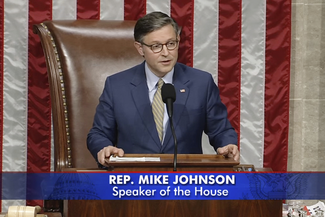 In this image from video, Speaker of the House Mike Johnson, R-La., announces the final vote total after the House of Representatives passed President Donald Trump's big bill of tax breaks and program cuts after an all-night session at the U.S. Capitol in Washington, Thursday, May 22, 2025. (House Television via AP)
