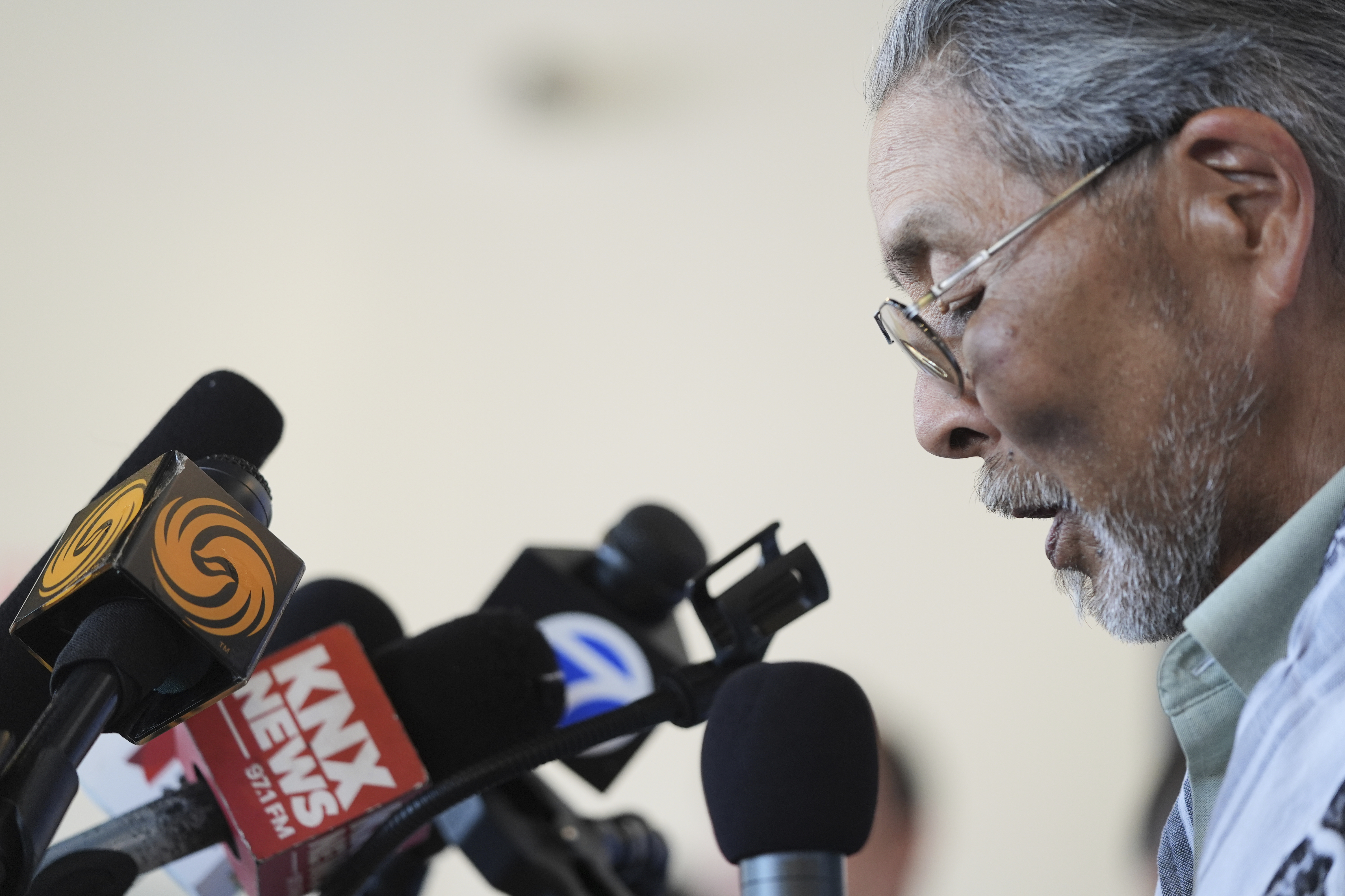 Prof. Aki Maehara speaks at the Chinese American Museum Thursday, May 22, 2025, in Los Angeles. (AP Photo/Jae C. Hong)
