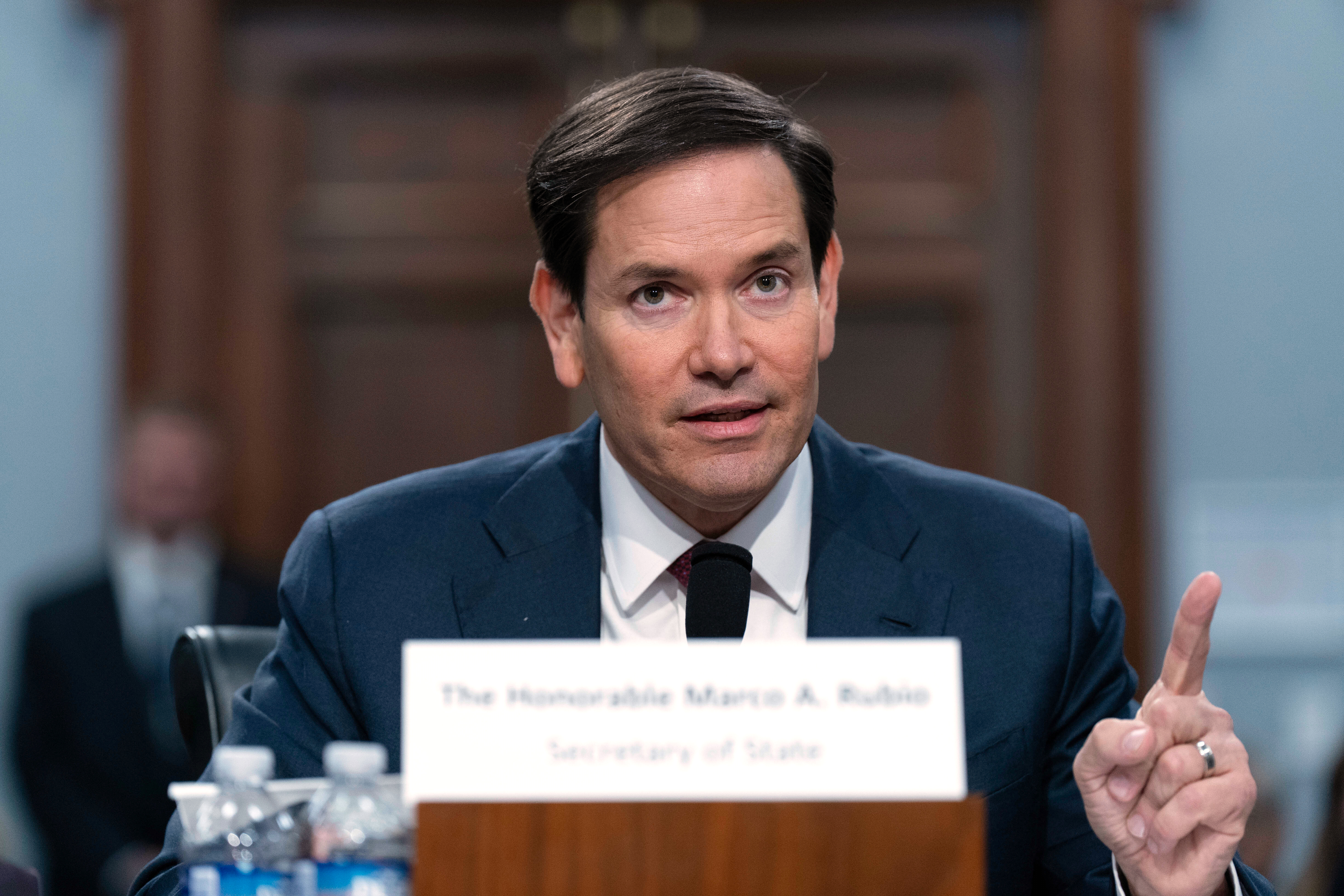 Secretary of State Marco Rubio testifies before House Committee on Appropriations subcommittee budget hearing for the Department of State and related programs on Capitol Hill in Washington, Wednesday, May 21, 2025. (AP Photo/Jose Luis Magana)
