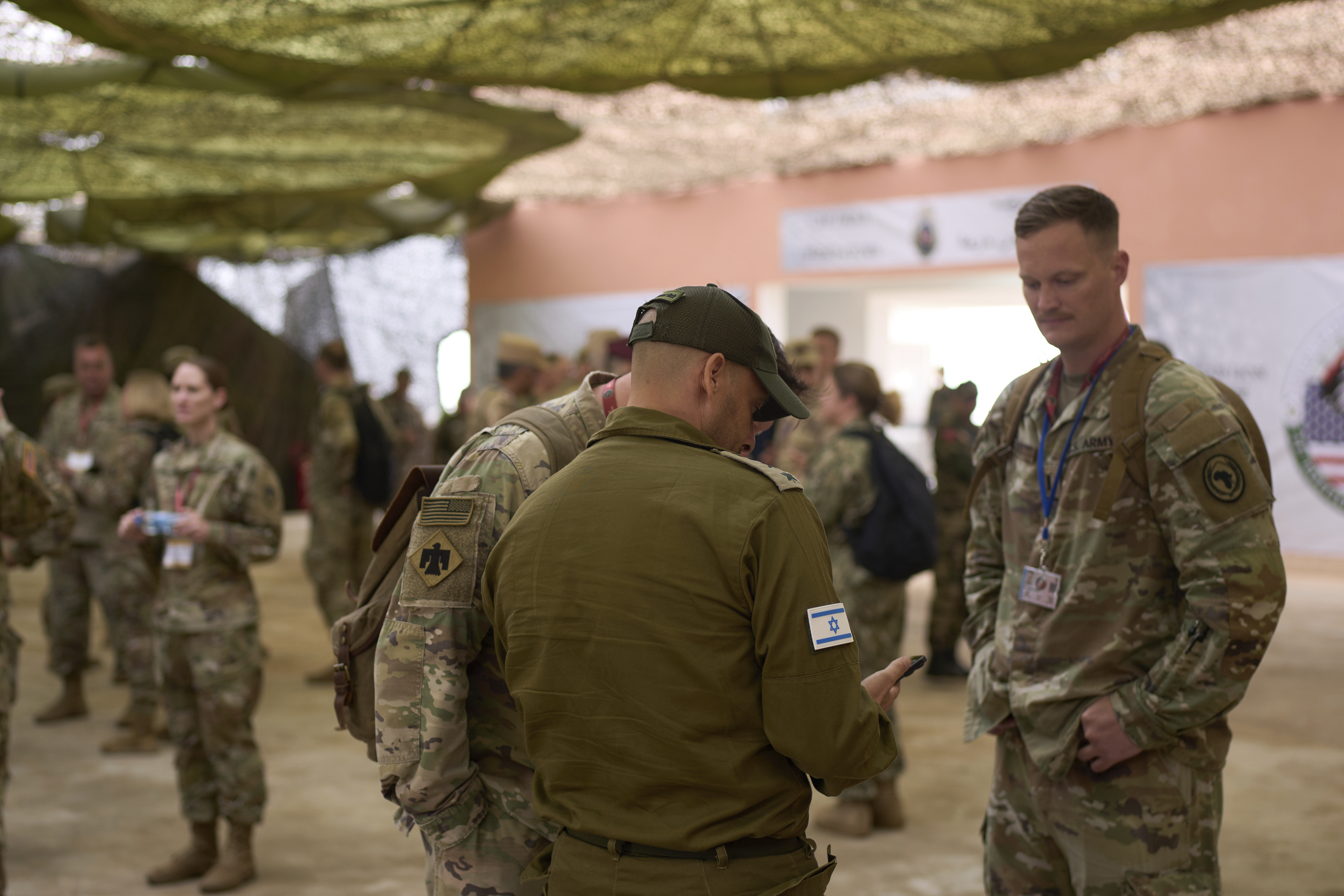 Members of the Israeli and U.S military take part in the 21st edition of the African Lion military exercise, in Tantan, south of Agadir, Morocco, Friday, May 23, 2025. (AP Photo/Mosa'ab Elshamy)
