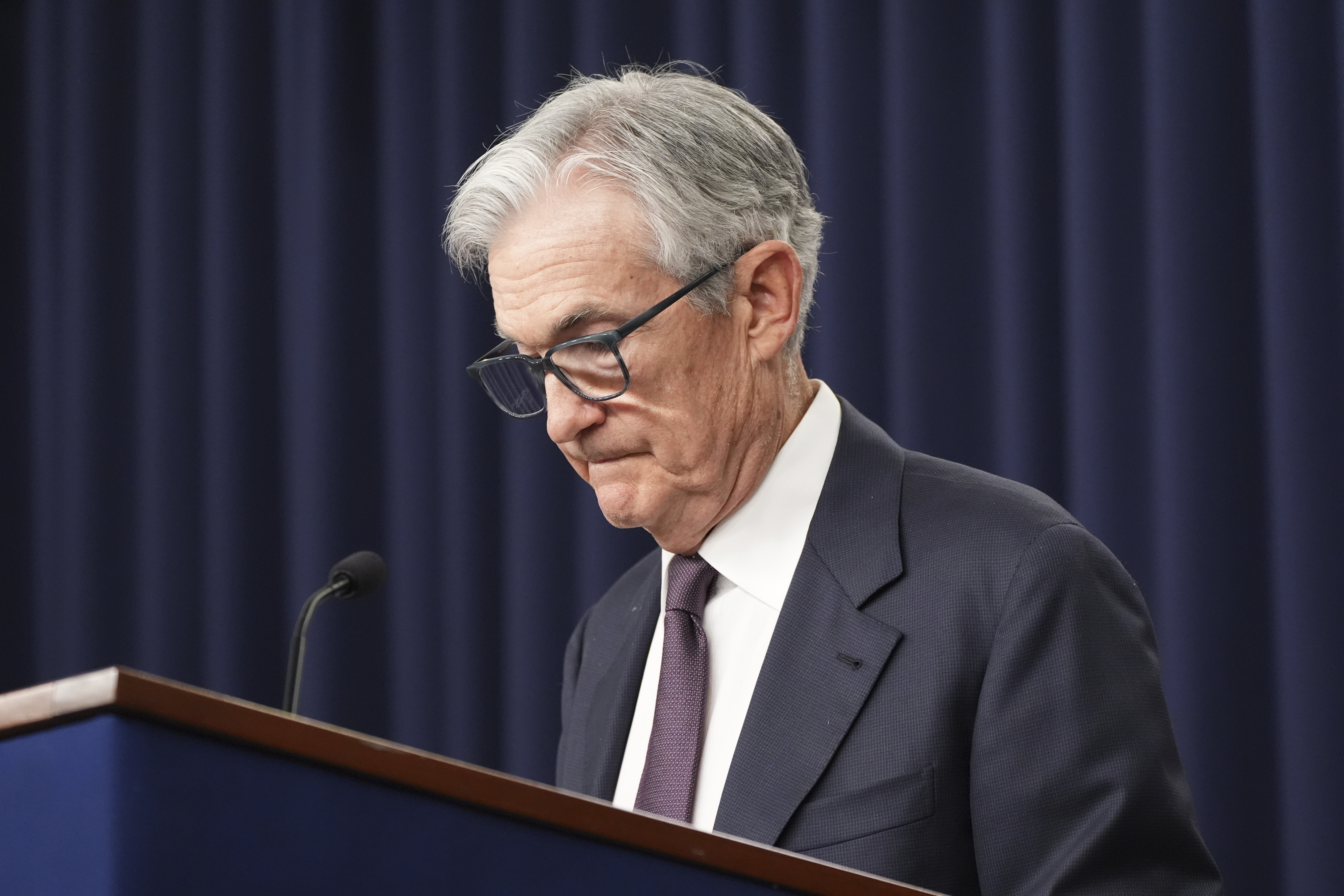 Federal Reserve Chairman Jerome Powell speaks during a news conference following the Federal Open Market Committee meeting, Wednesday, May 7, 2025, at the Federal Reserve in Washington. (AP Photo/Jacquelyn Martin)