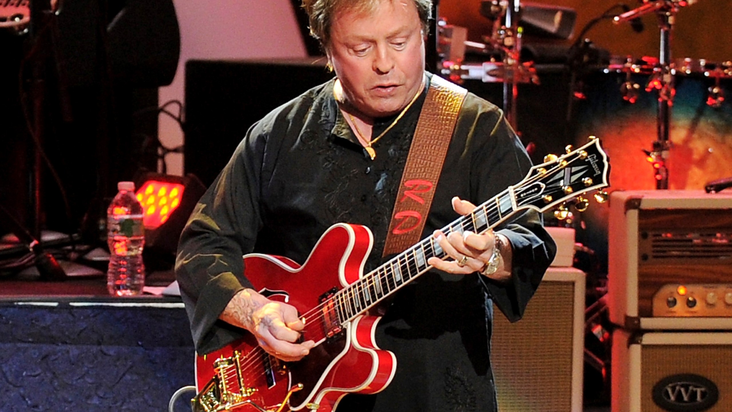 FILE - Guitarist Rick Derringer performs at Radio City Music Hall in New York on July 7, 2010. (AP Photo/Evan Agostini, File)