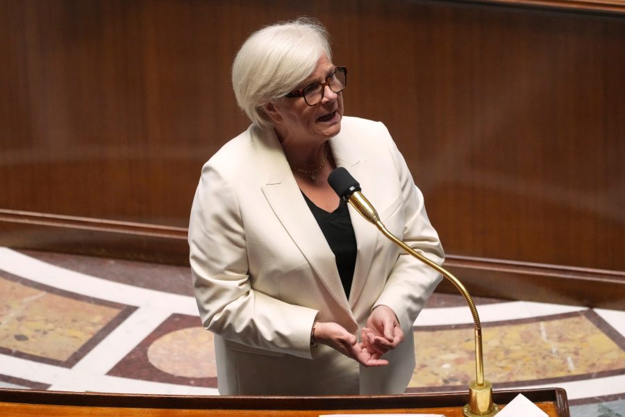 French Health Minister Catherine Vautrin speaks after France's lower house of parliament has adopted a bill to allow adults with incurable illness to take lethal medication, Tuesday, May 27, 2025 at the National Assembly in Paris. (AP Photo/Michel Euler)