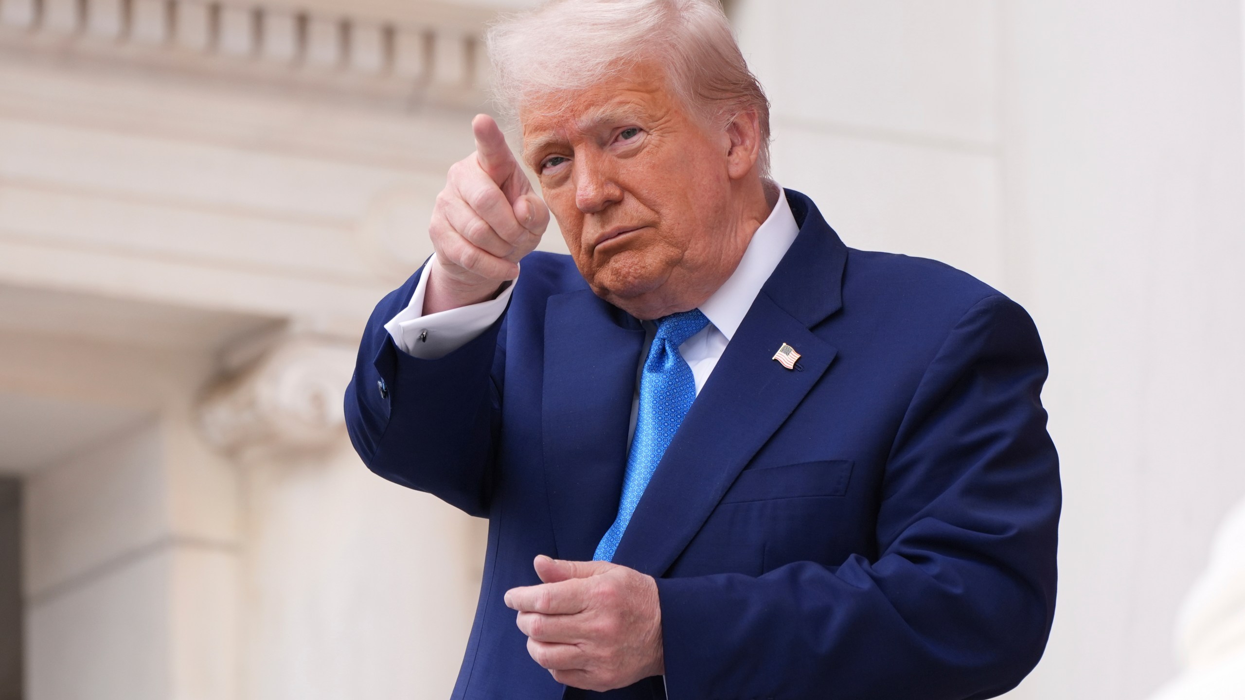 President Donald Trump speaks during the 157th National Memorial Day Observance at Arlington National Cemetery, Monday, May 26, 2025, in Arlington, Va. (AP Photo/Jacquelyn Martin)