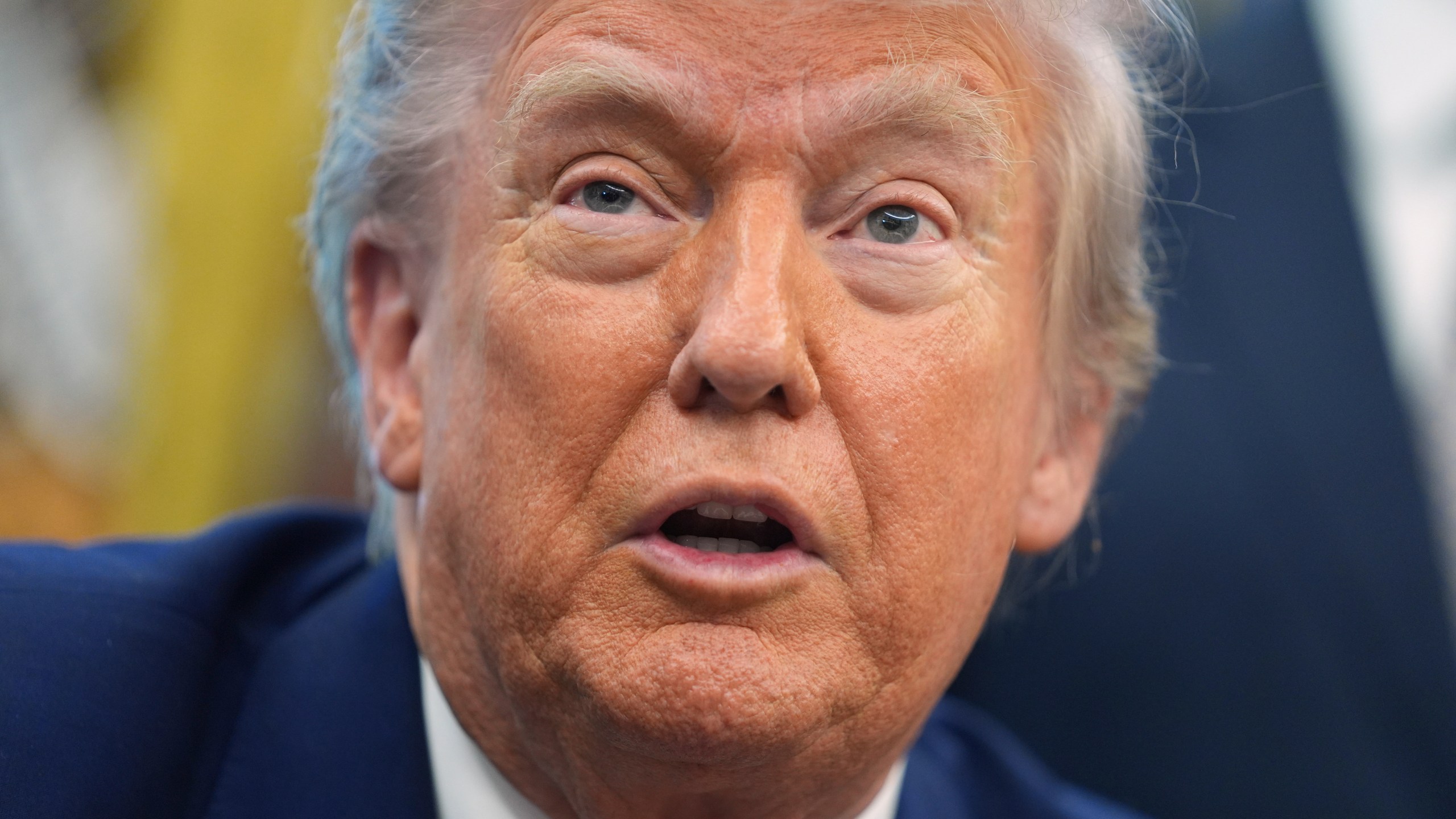 President Donald Trump speaks to reporters after signing executive orders regarding nuclear energy in the Oval Office of the White House, Friday, May 23, 2025, in Washington. (AP Photo/Evan Vucci)
