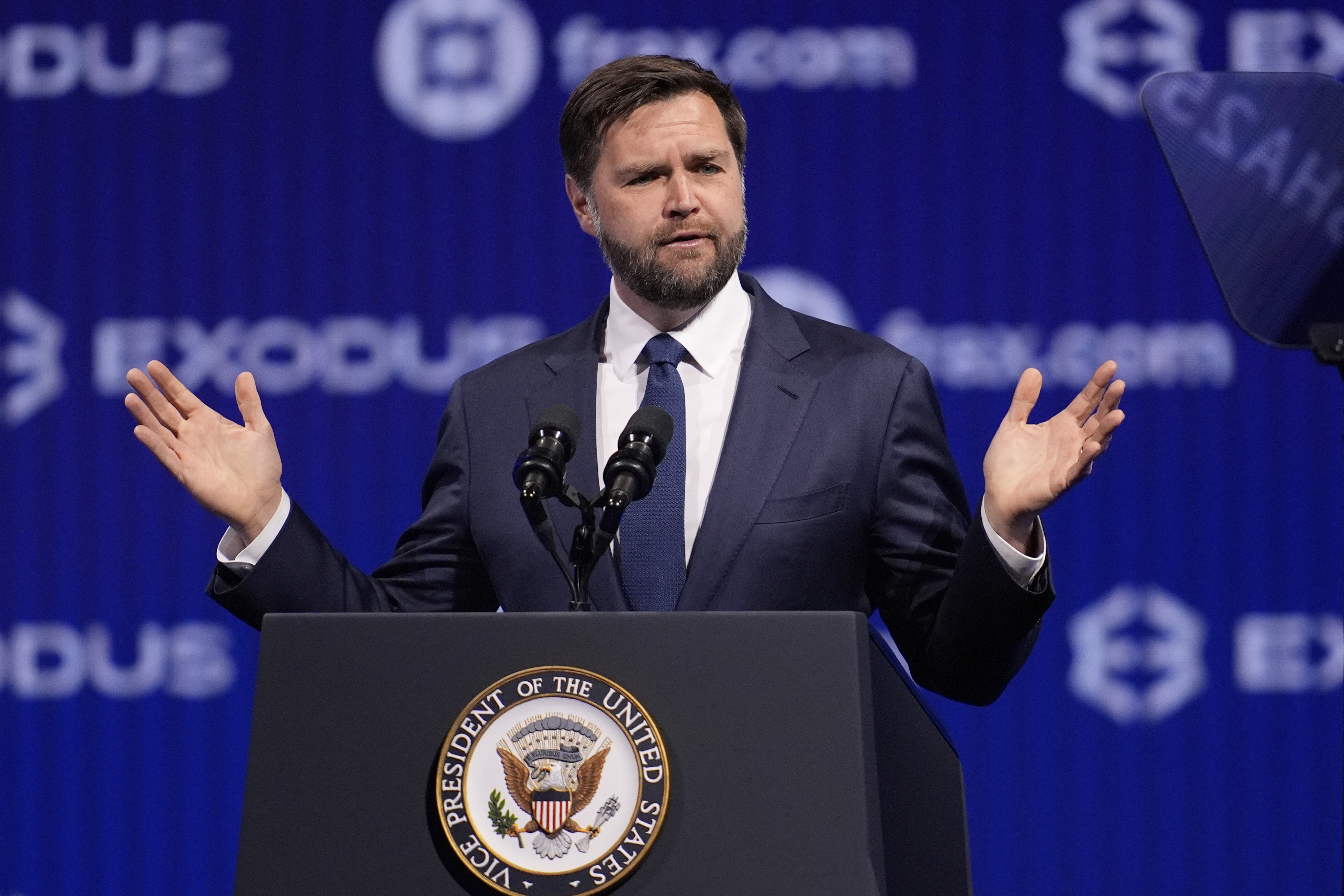 Vice President JD Vance speaks at Bitcoin 2025, Wednesday, May 28, 2025, in Las Vegas. (AP Photo/John Locher)