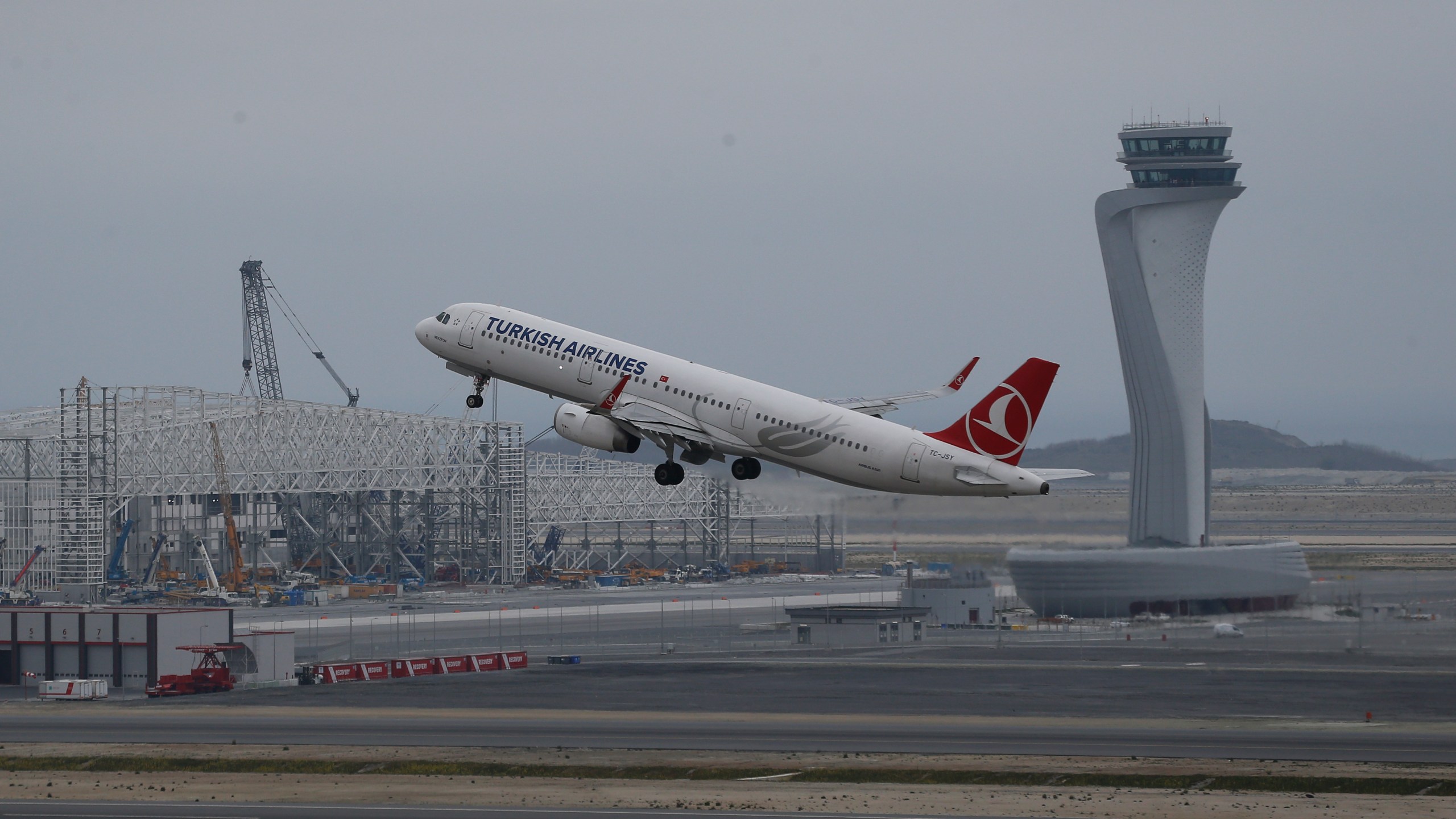 FILE - A Turkish Airlines plane takes off from Istanbul Airport near the Black Sea shores, in Istanbul, on April 6, 2019. (AP Photo/Lefteris Pitarakis)