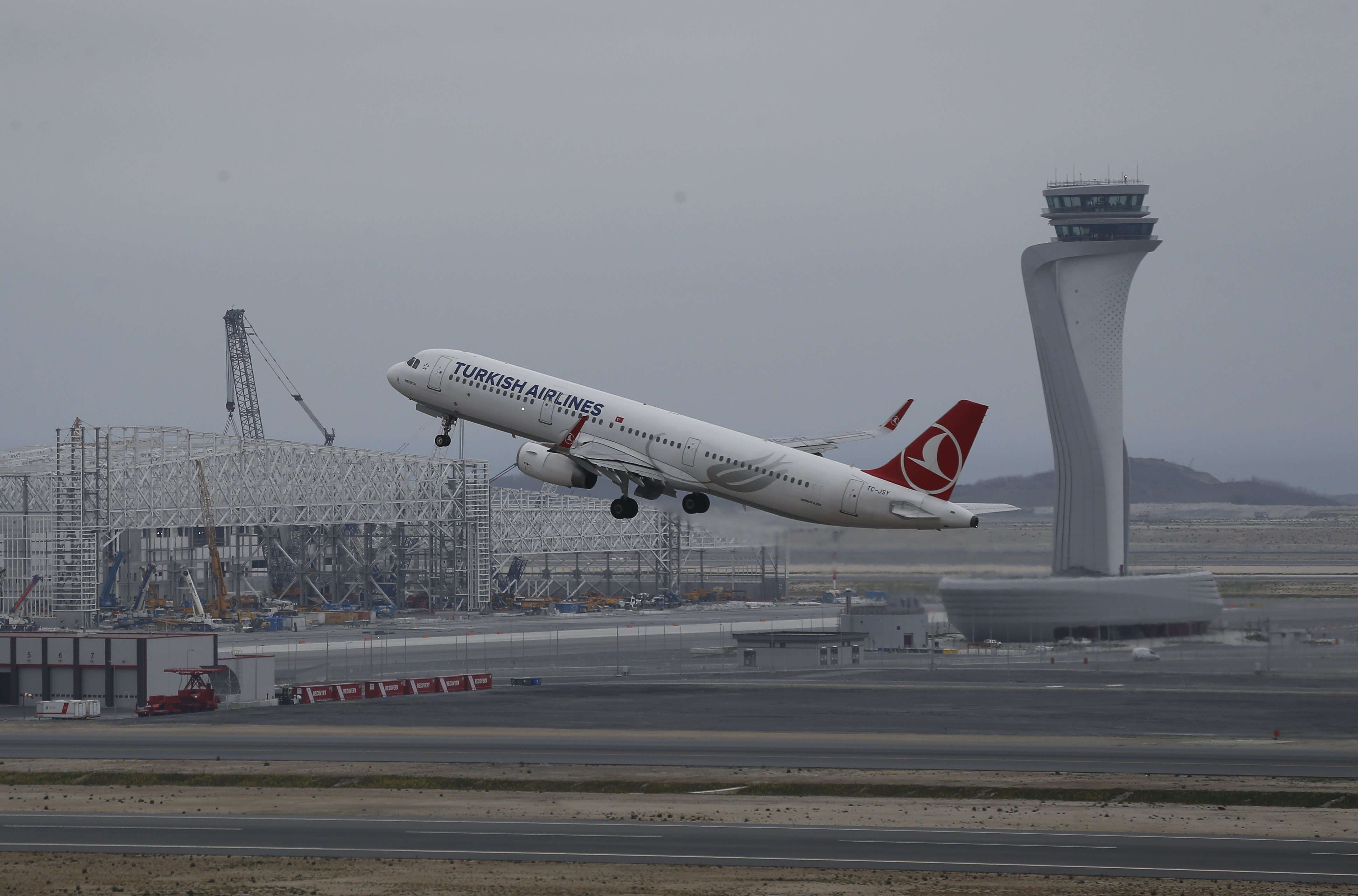 FILE - A Turkish Airlines plane takes off from Istanbul Airport near the Black Sea shores, in Istanbul, on April 6, 2019. (AP Photo/Lefteris Pitarakis)