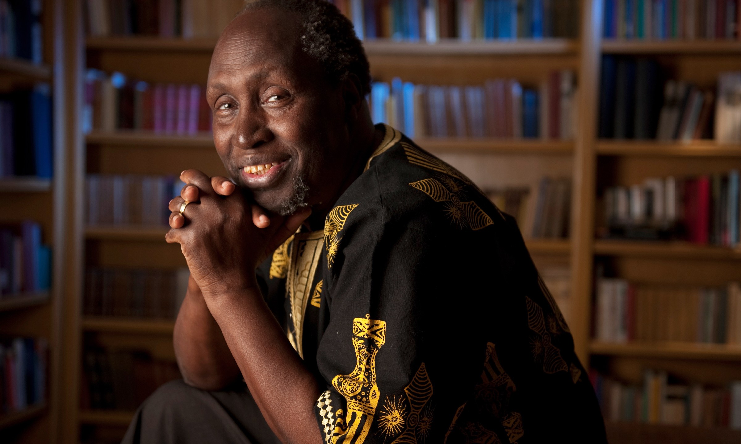 This 2010 image released by UC Irvine shows Kenyan author Ngũgĩ wa Thiong'o. (Daniel A. Anderson/UC Irvine via AP)